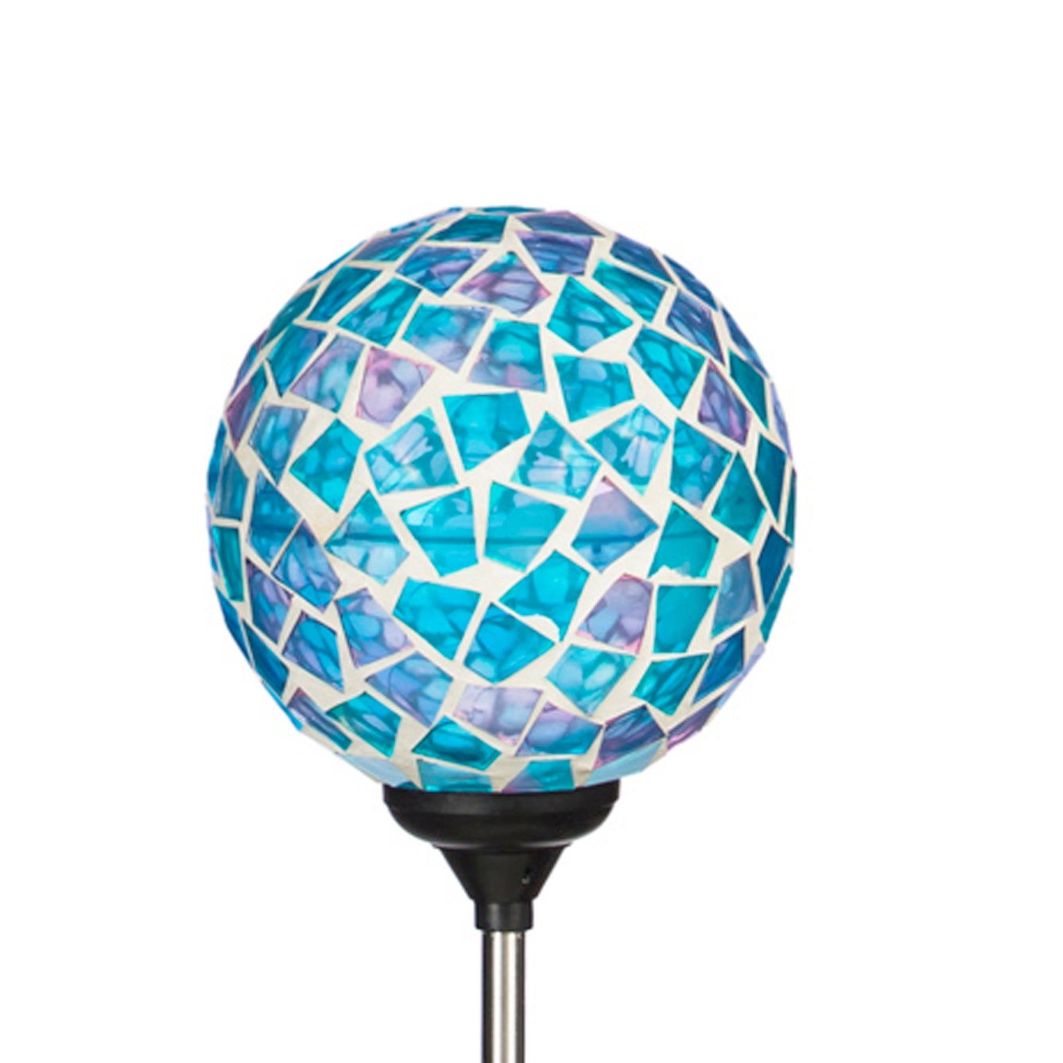 22"H Mosaic Globes Solar Garden Stakes, Blue&Pink
