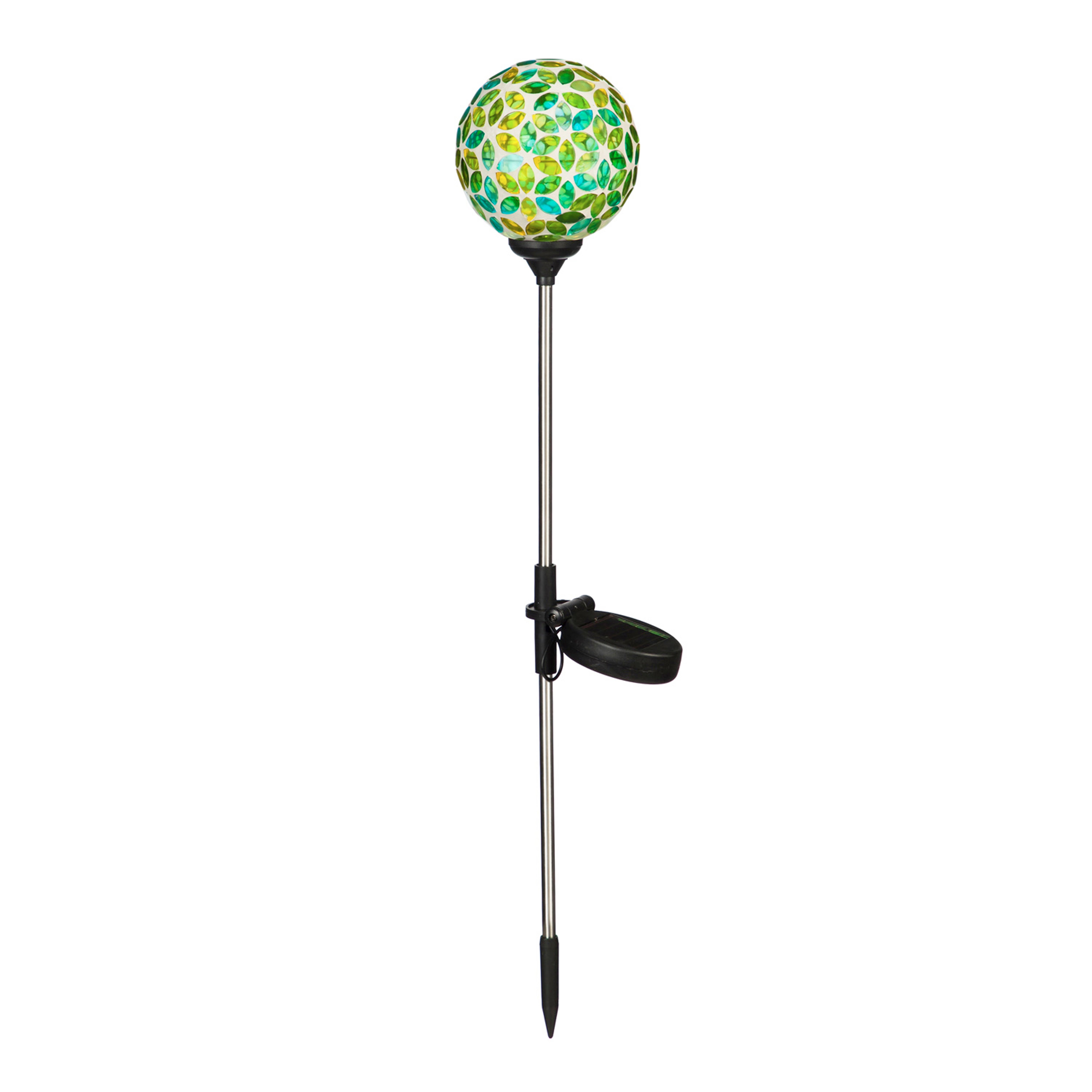 Green&Blue Mosaic Globes Solar Garden Stake