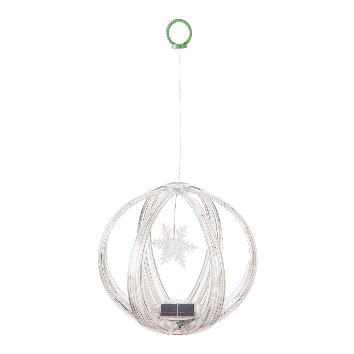 Snowflake Solar Mobile Sphere with Multicolor Chasing Light Display