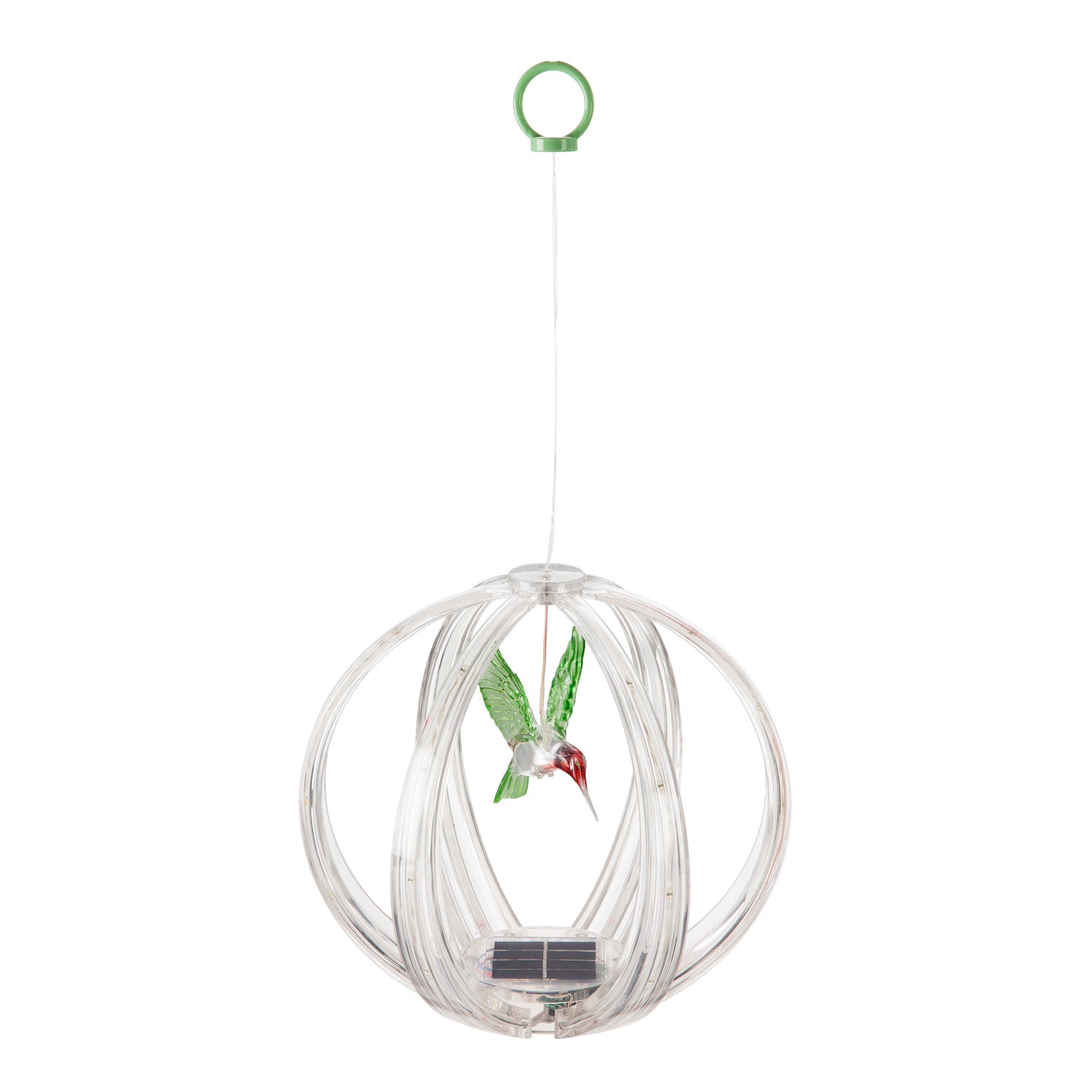 Hummingbird Solar Mobile Sphere with Multicolor Chasing Light Display