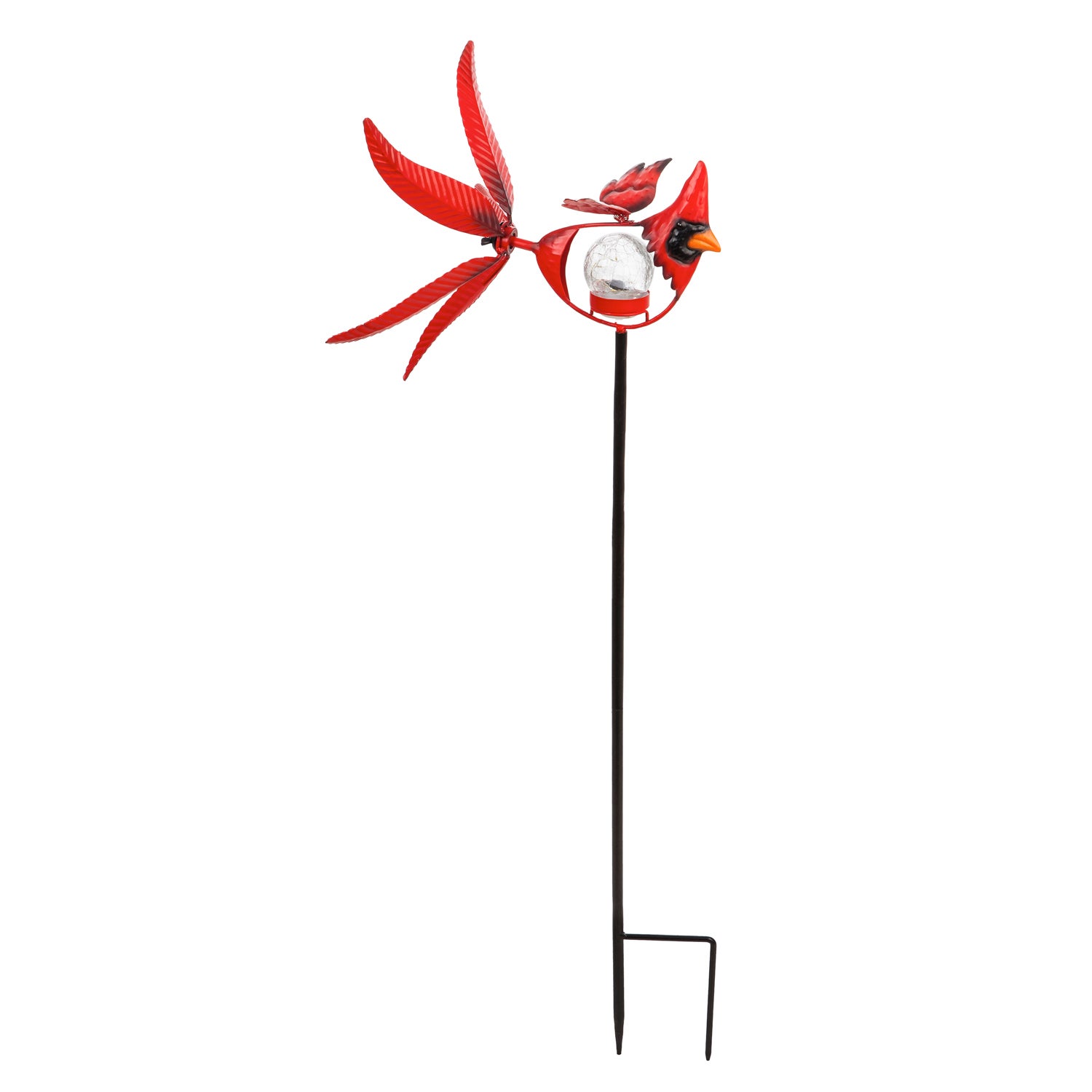 38"H Solar Cardinal Staked Wind Spinner