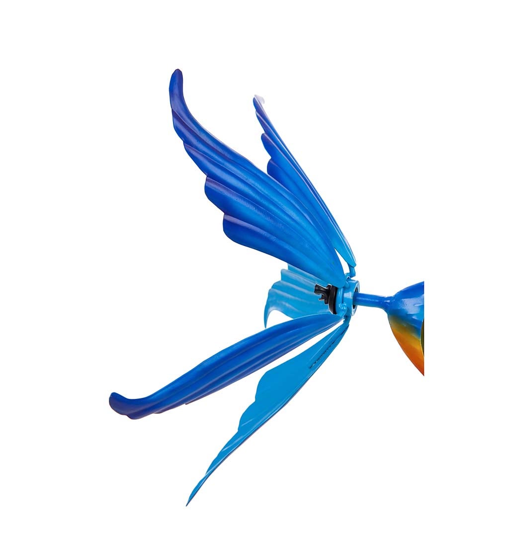 38"H Solar Blue Bird Staked Wind Spinner