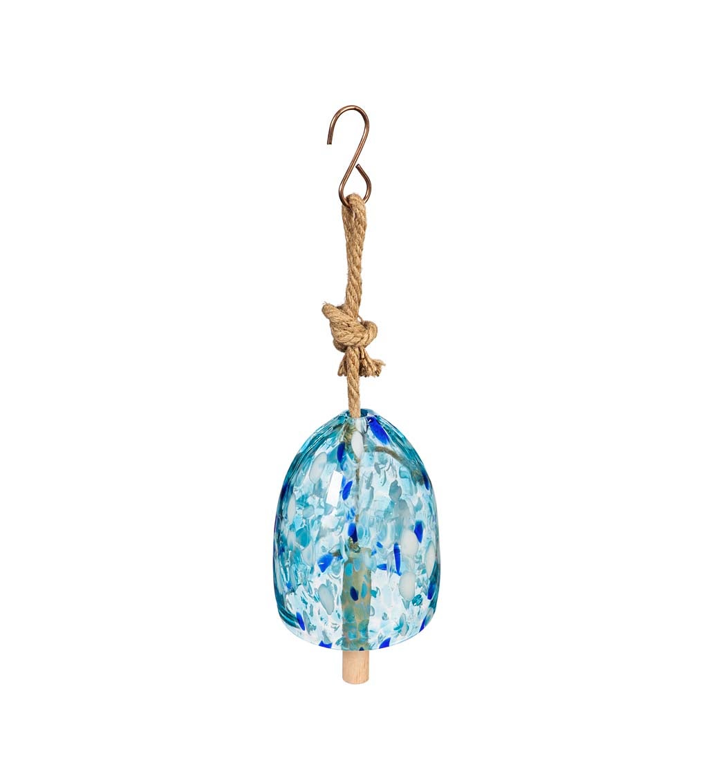 Art Glass Speckle Light Blue Bell Chime