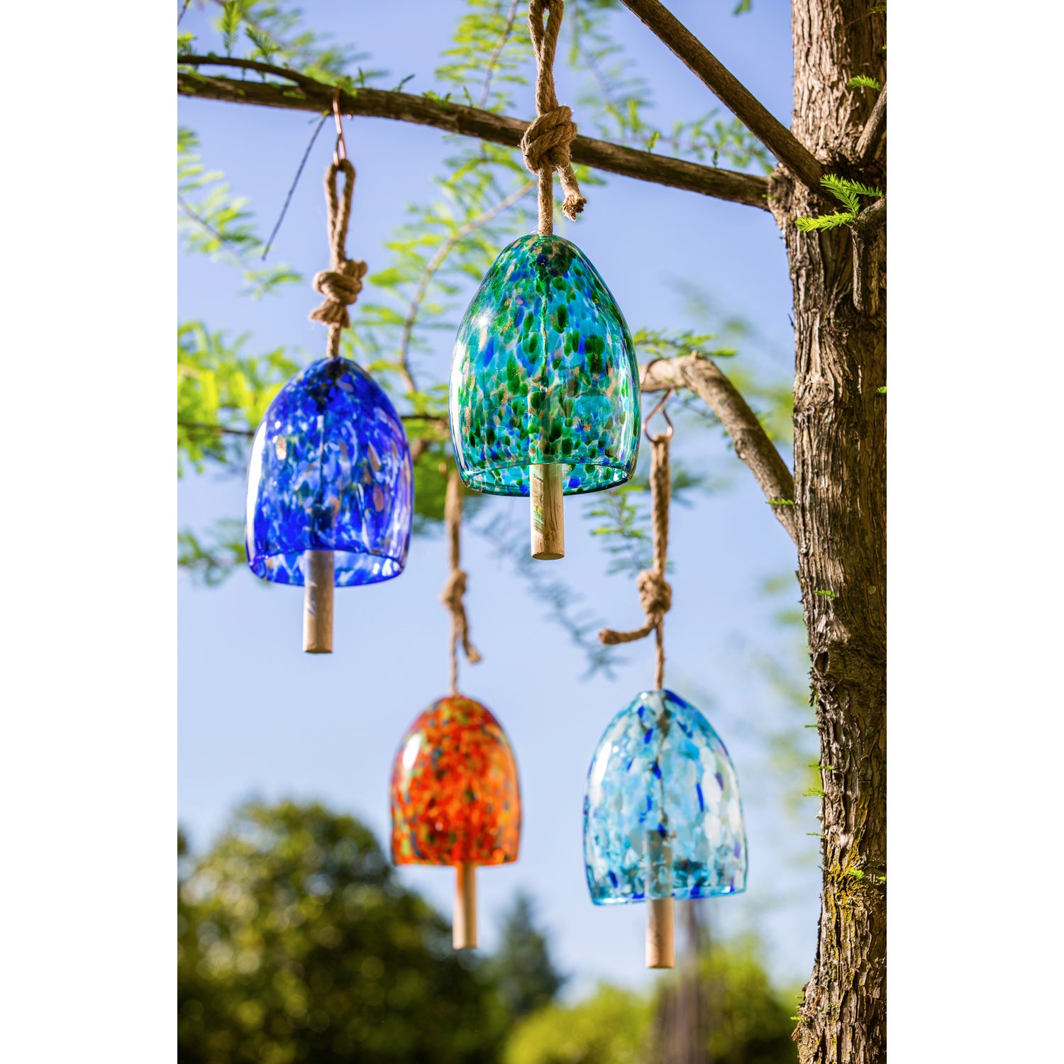 Art Glass Speckle Turquoise Bell Chime