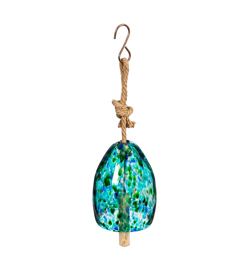 Art Glass Speckle Turquoise Bell Chime