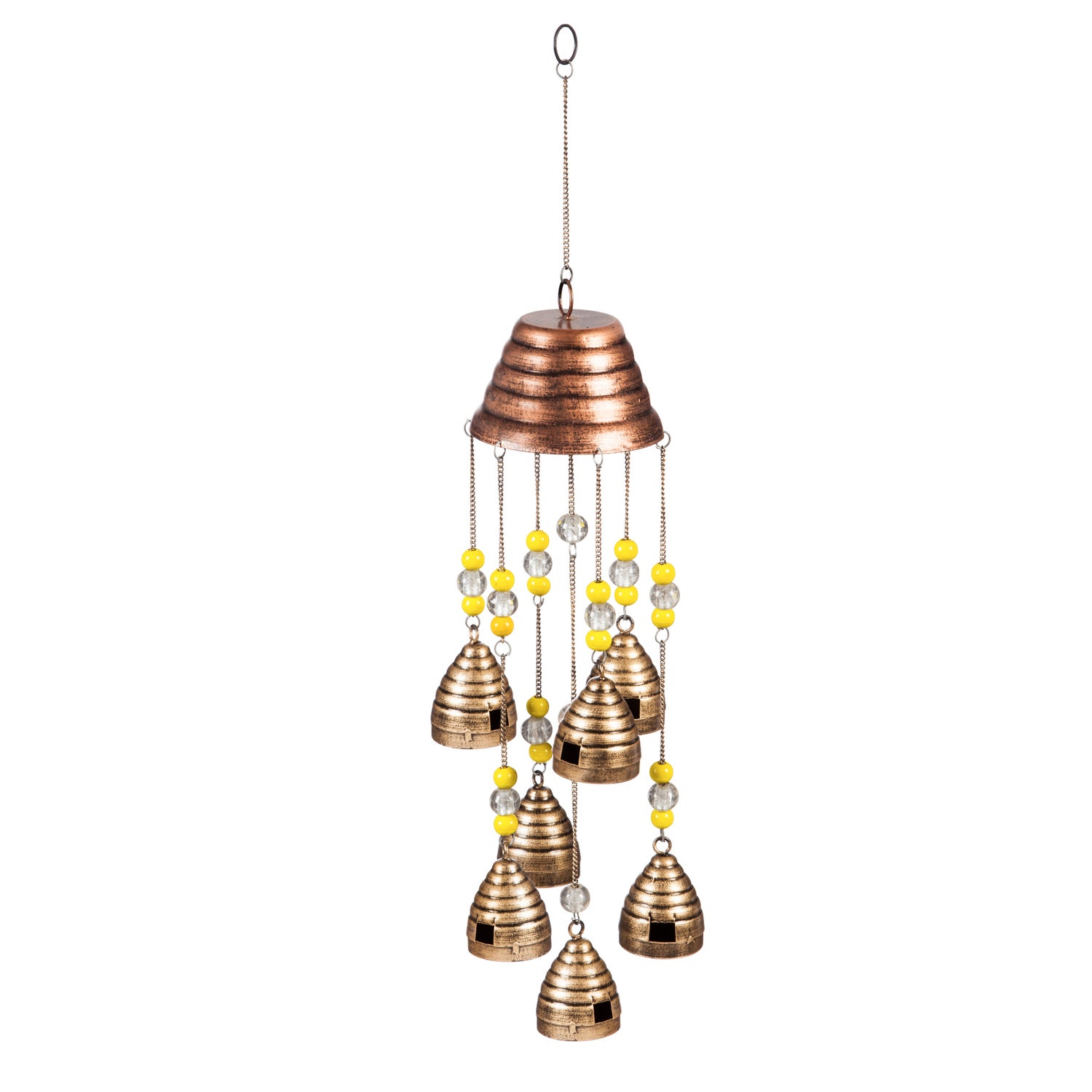 Beaded Bee Hives Metal Wind Chimes