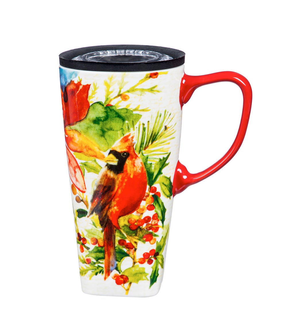 Ceramic FLOMO 360 Travel Cup, 17 oz, Cardinal&Berries