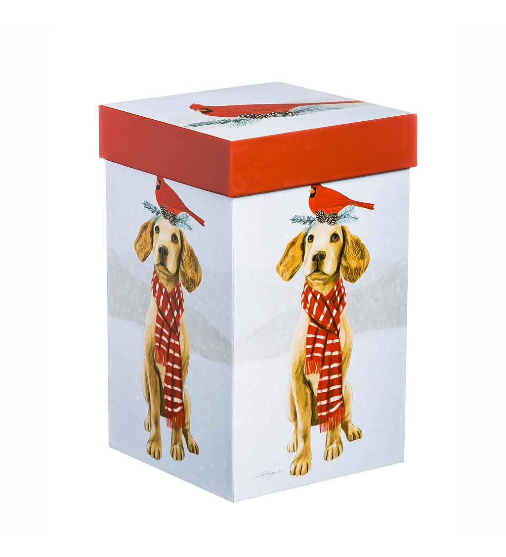 Ceramic Travel Cup, 17 oz., w/box and Tritan Lid, Christmas Dog