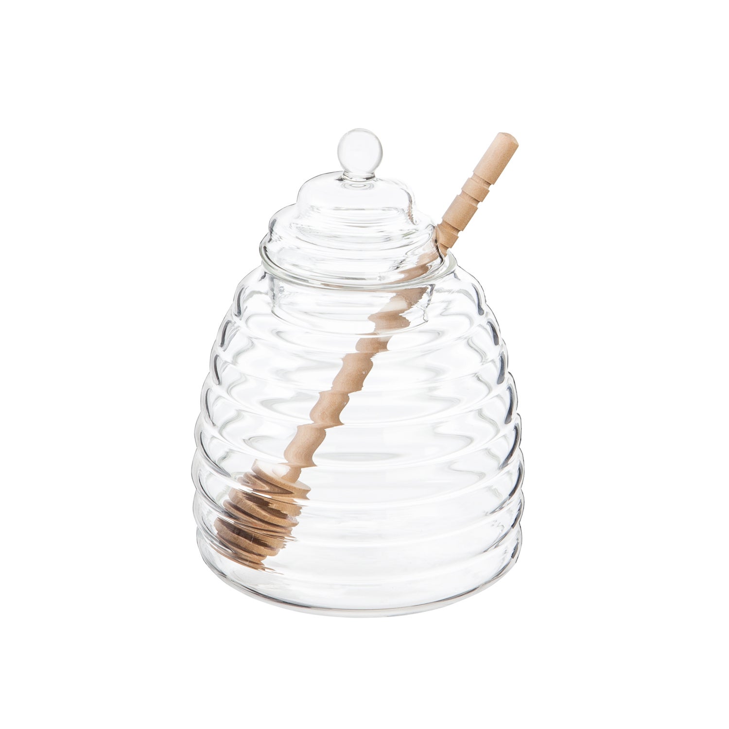 Glass Honey Jar with Wood Stick