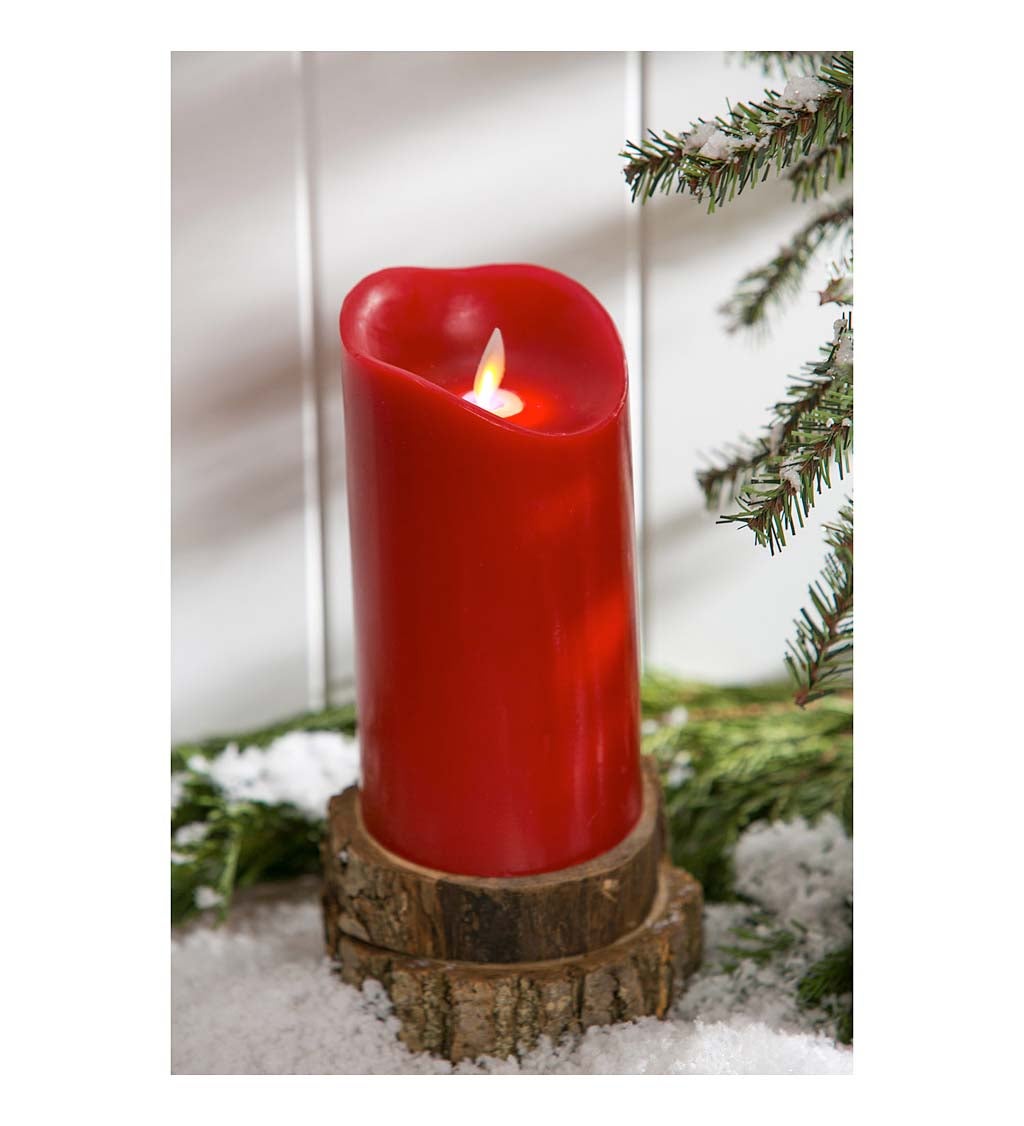 Fresh Apple Ginger Scented LED Wax Pillar Candle with Moving Wick and Timer Function
