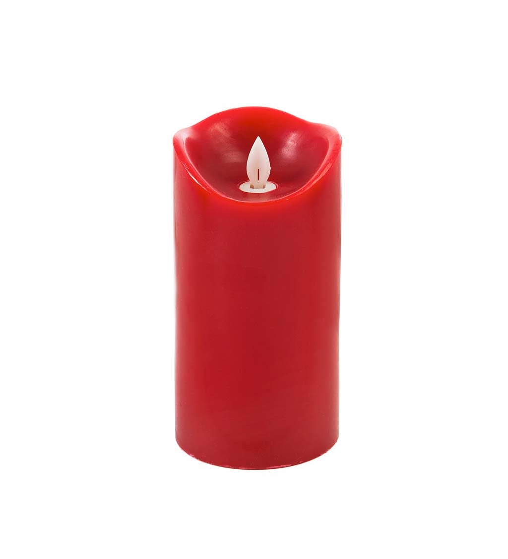 Fresh Apple Ginger Scented LED Wax Pillar Candle with Moving Wick and Timer Function