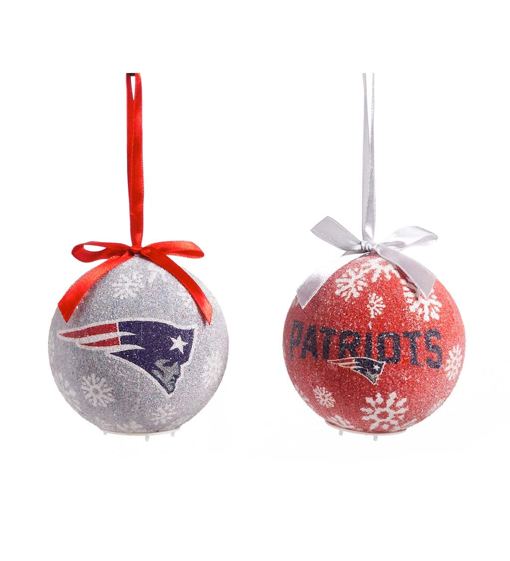 LED Boxed Ornament Set of 6, New England Patriots
