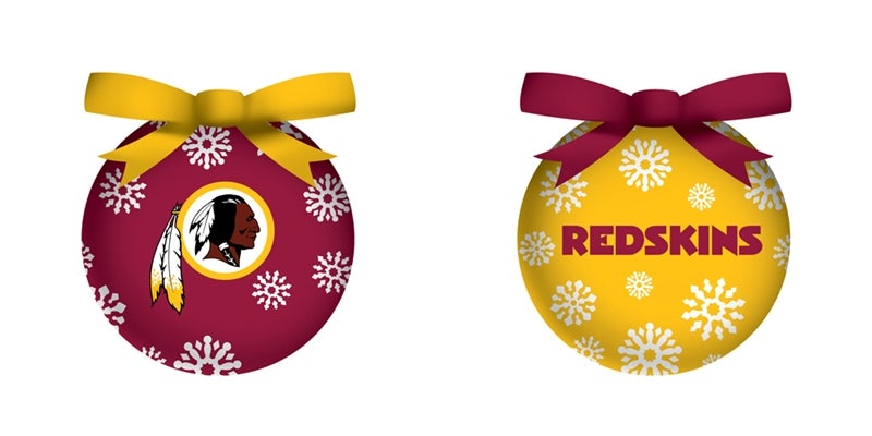 LED Boxed Ornament Set of 6, Washington Redskins