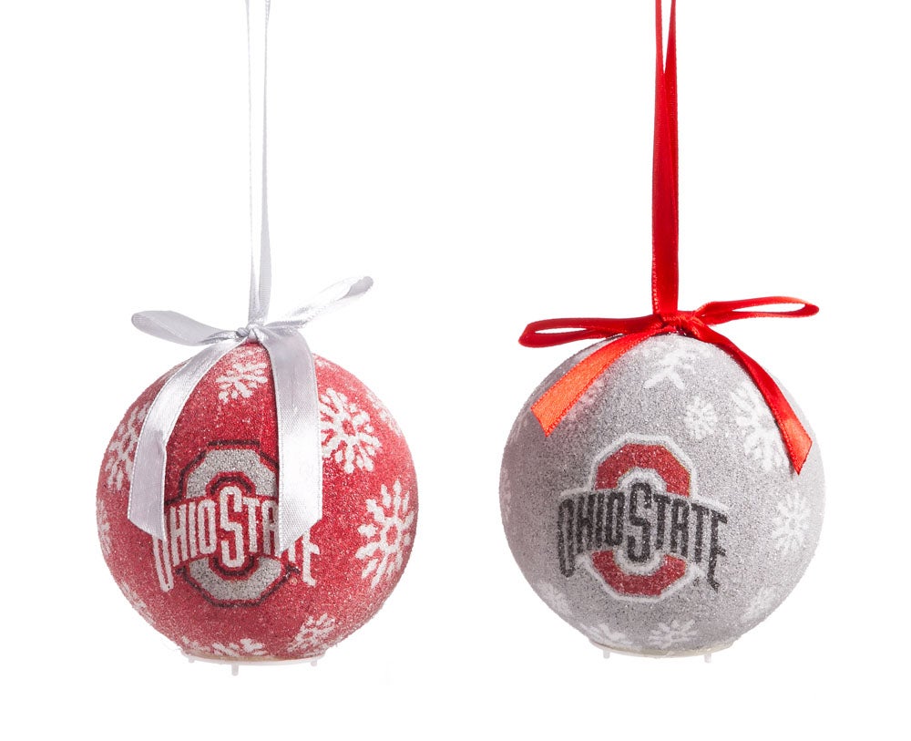 Ohio State University Set of 6 Light Up Ball Christmas Ornaments