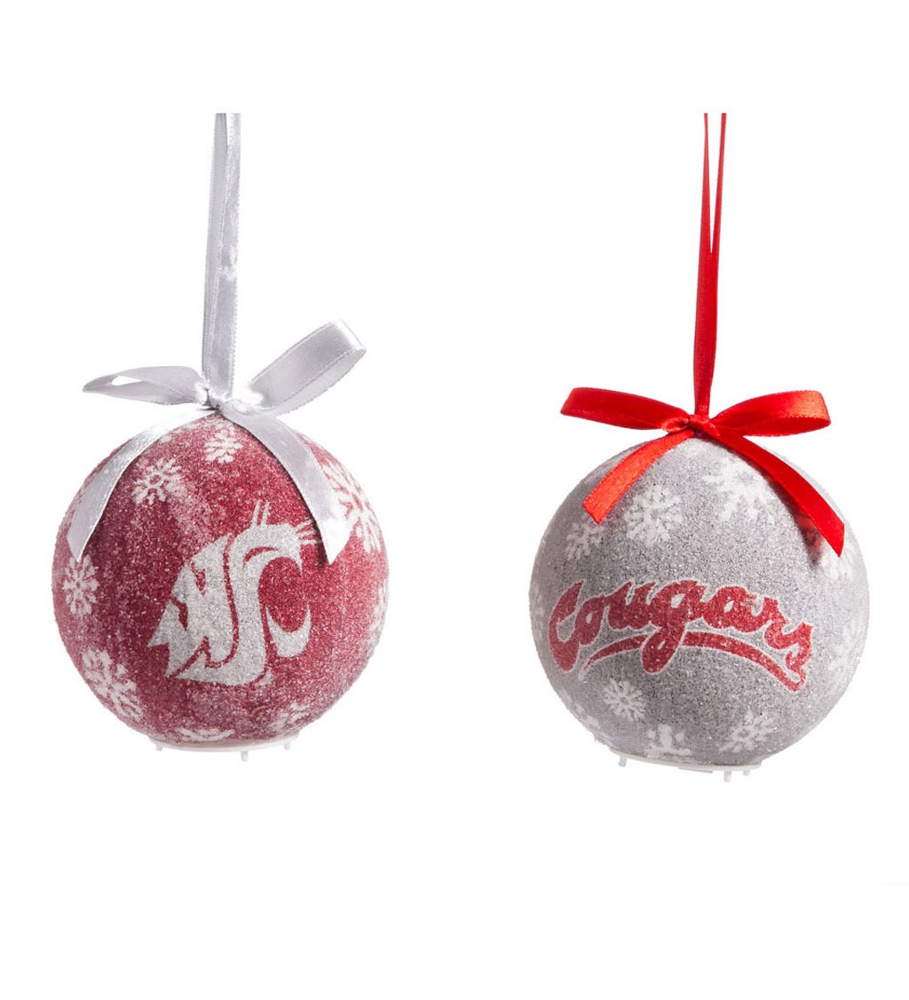 Washington State Set of 6 Light Up Ball Christmas Ornaments