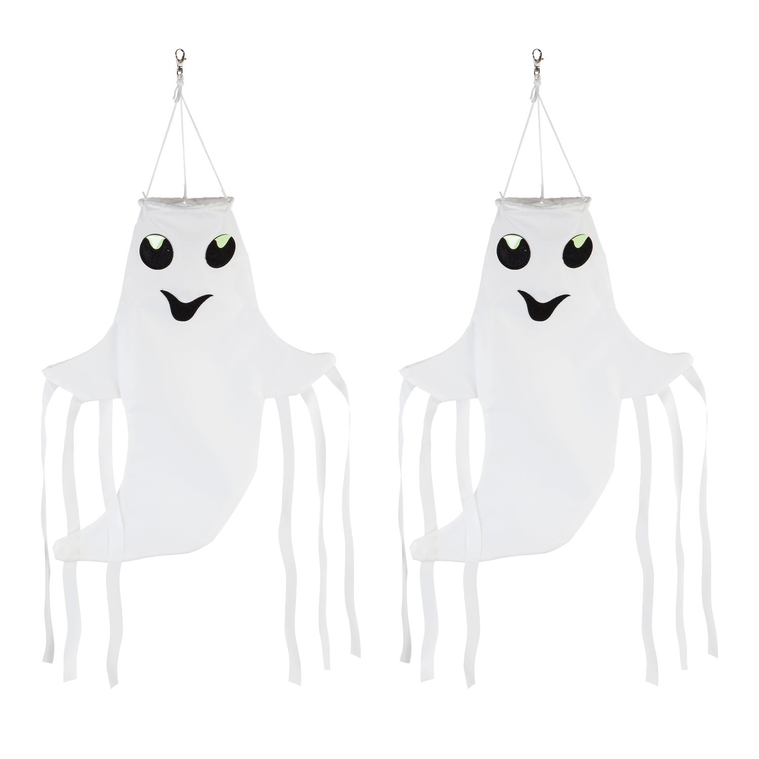 Smiling Ghost 3D Windsock, 12 Inches, Set of 2