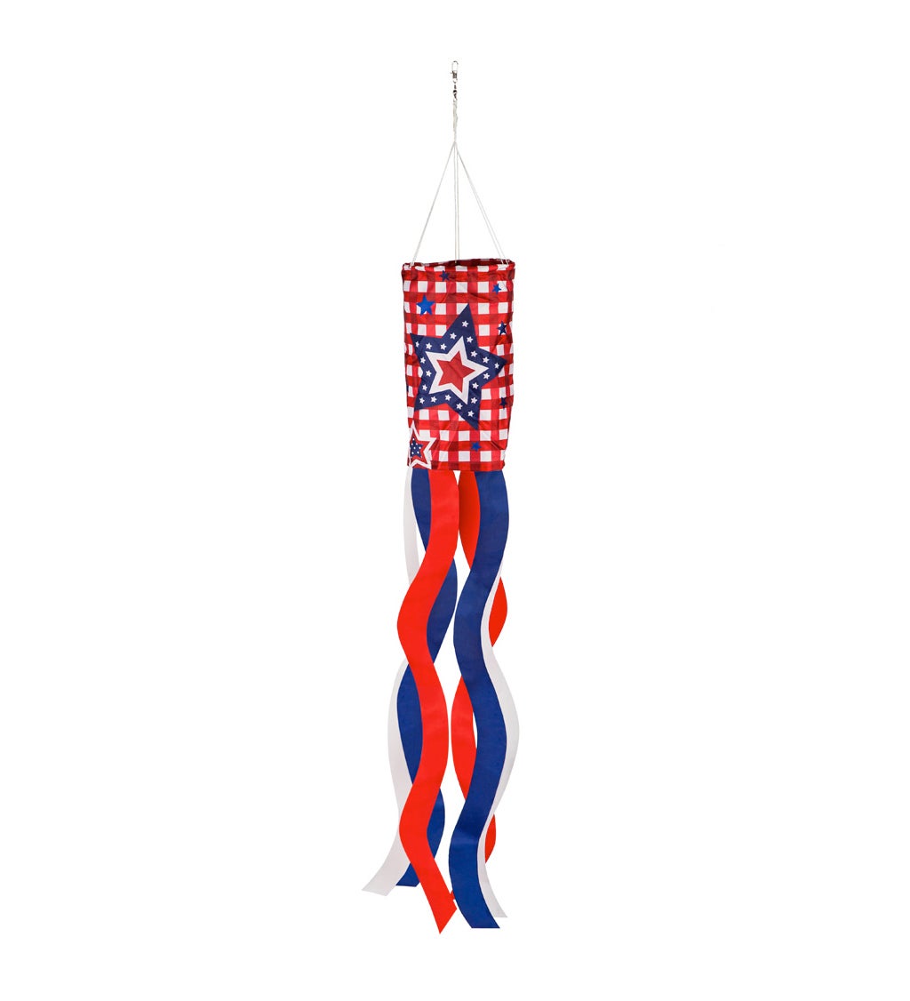 Patriotic Stars and Checks Sublimated Windsock