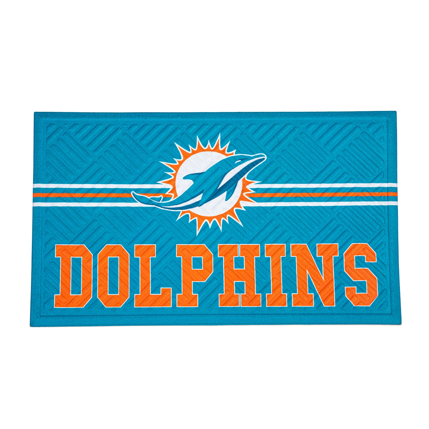 Miami Dolphins Embossed Door Mat, 30" x 18"