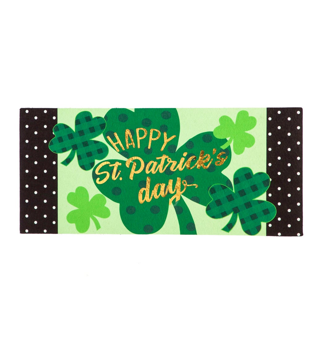 St. Patrick's Day Shamrocks Sassafras Switch Mat, 22" x 10"