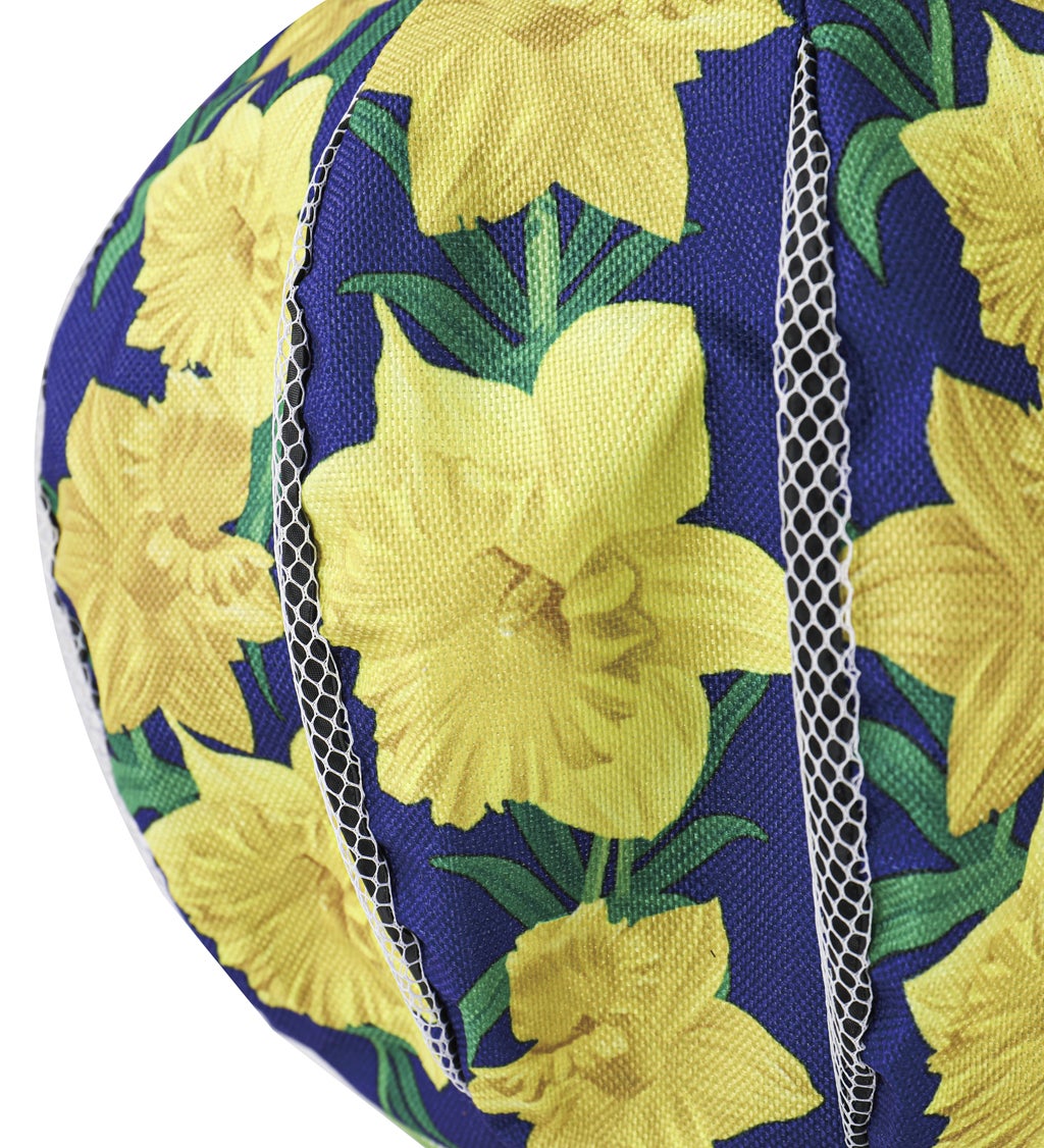 Daffodils and Checks Burlap Balloon Spinner