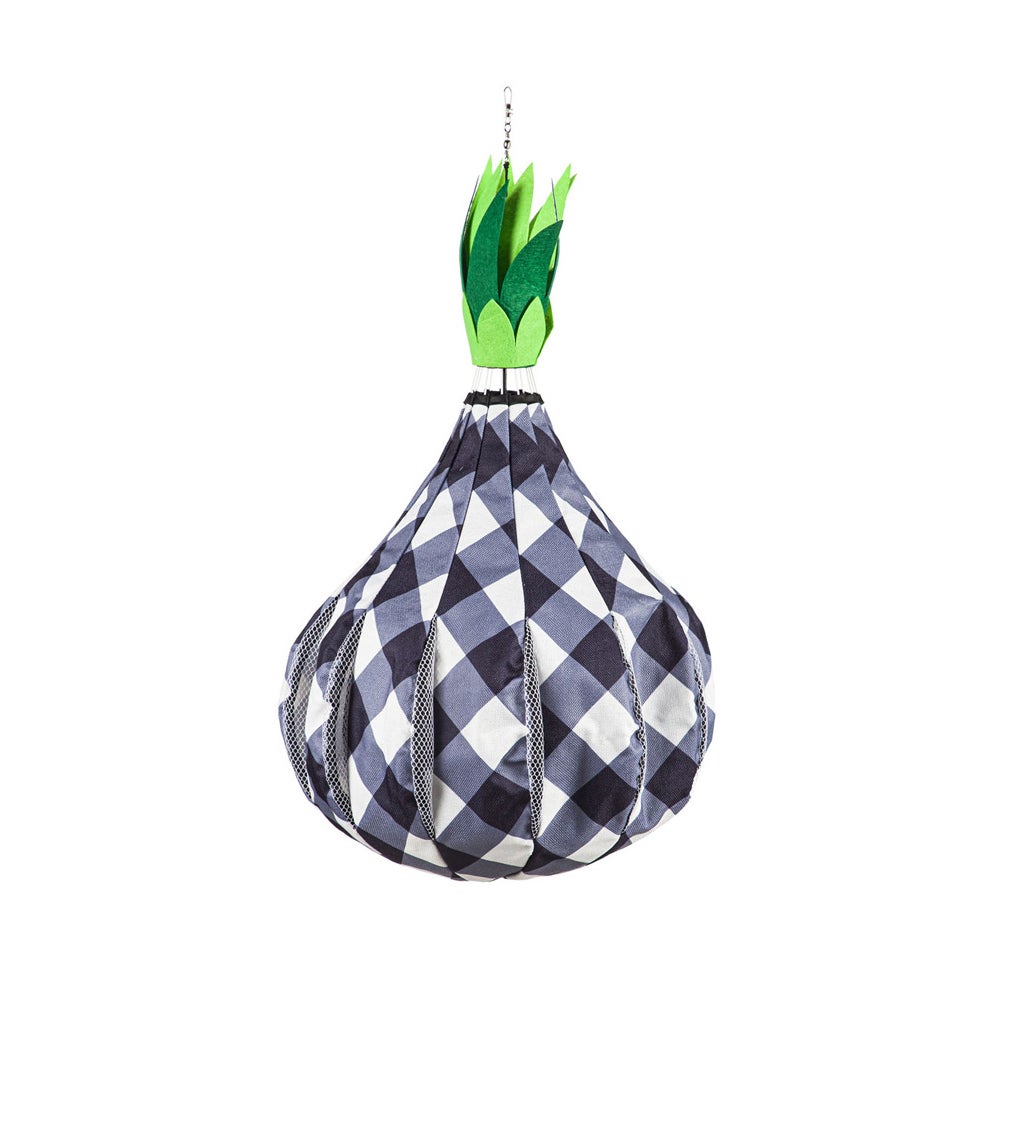 Black and White Pineapple Burlap Balloon Spinner