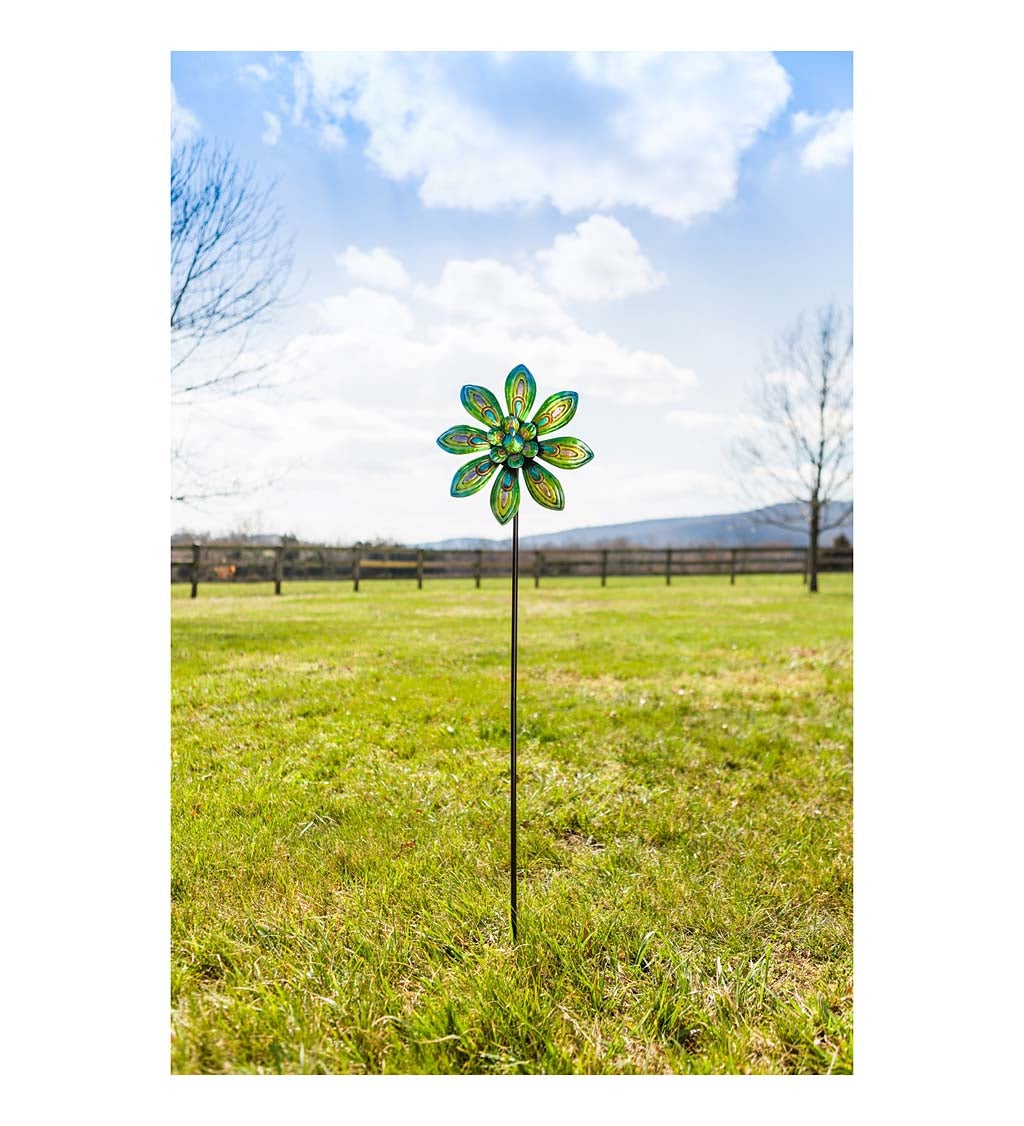 Peacock Kinetic Wind Spinner