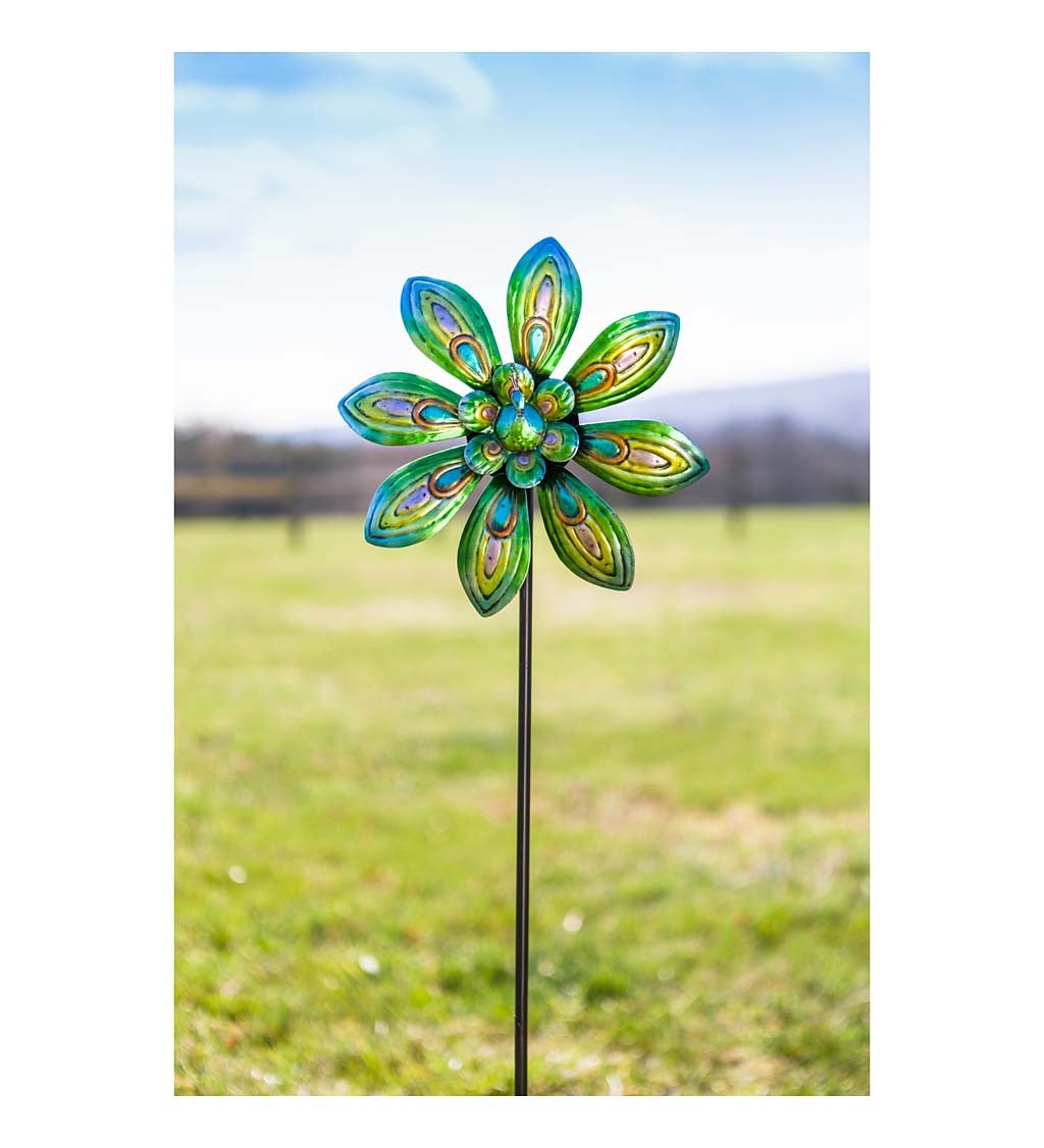 Peacock Kinetic Wind Spinner