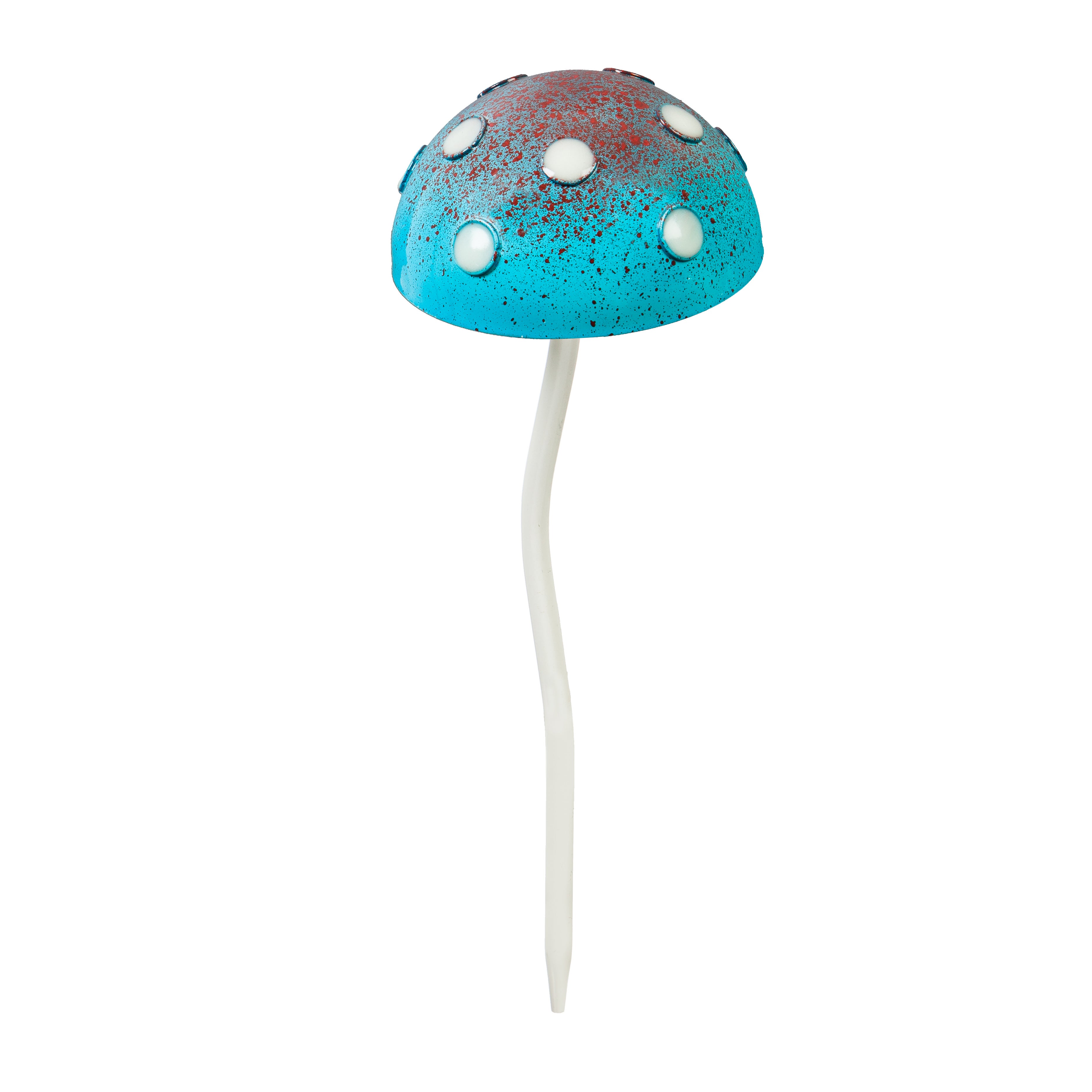 12.5"H Blue Glow in the Dark Mushroom Plant Pick