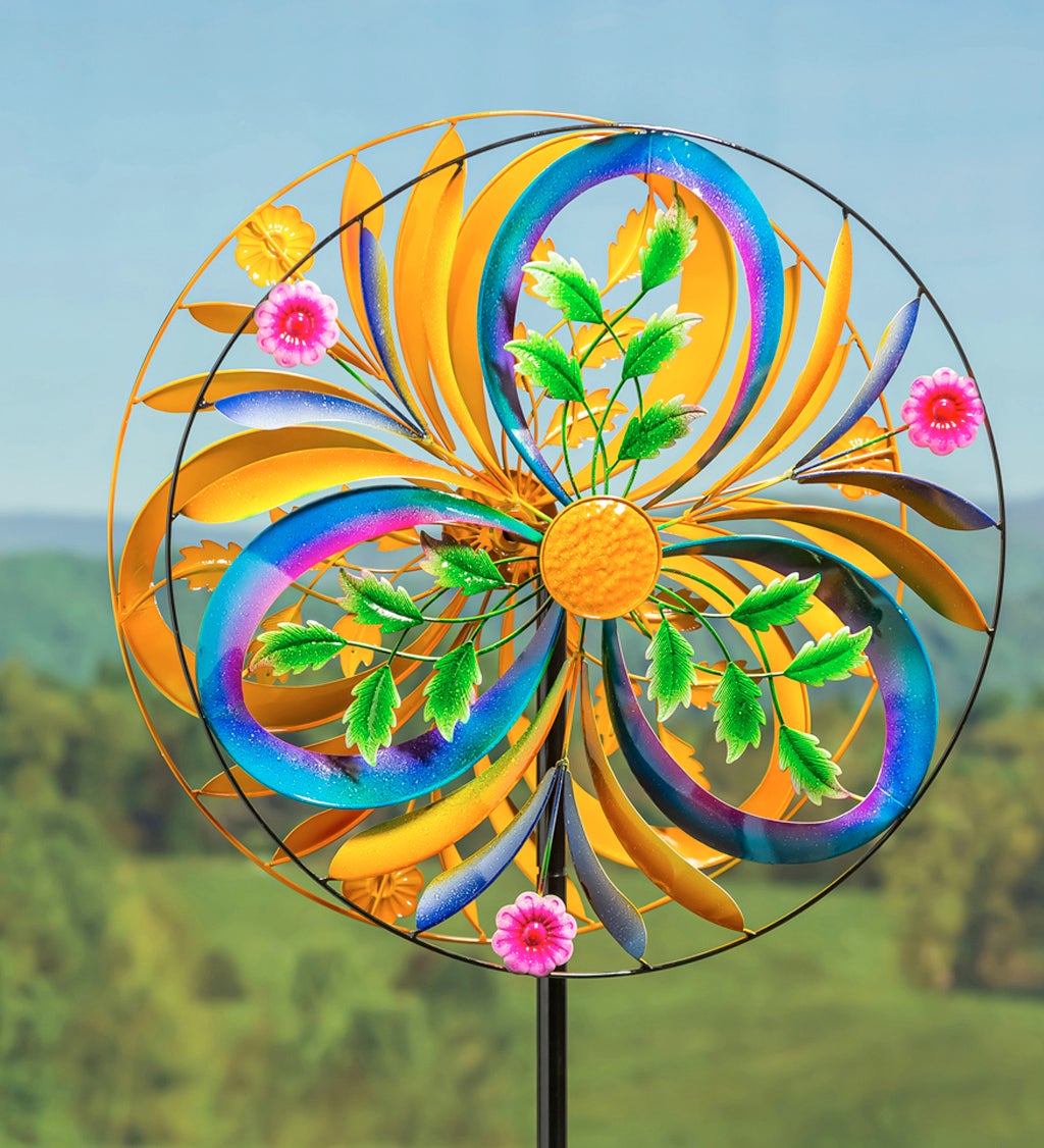 75"H Wind Spinner, Enchanted Meadow