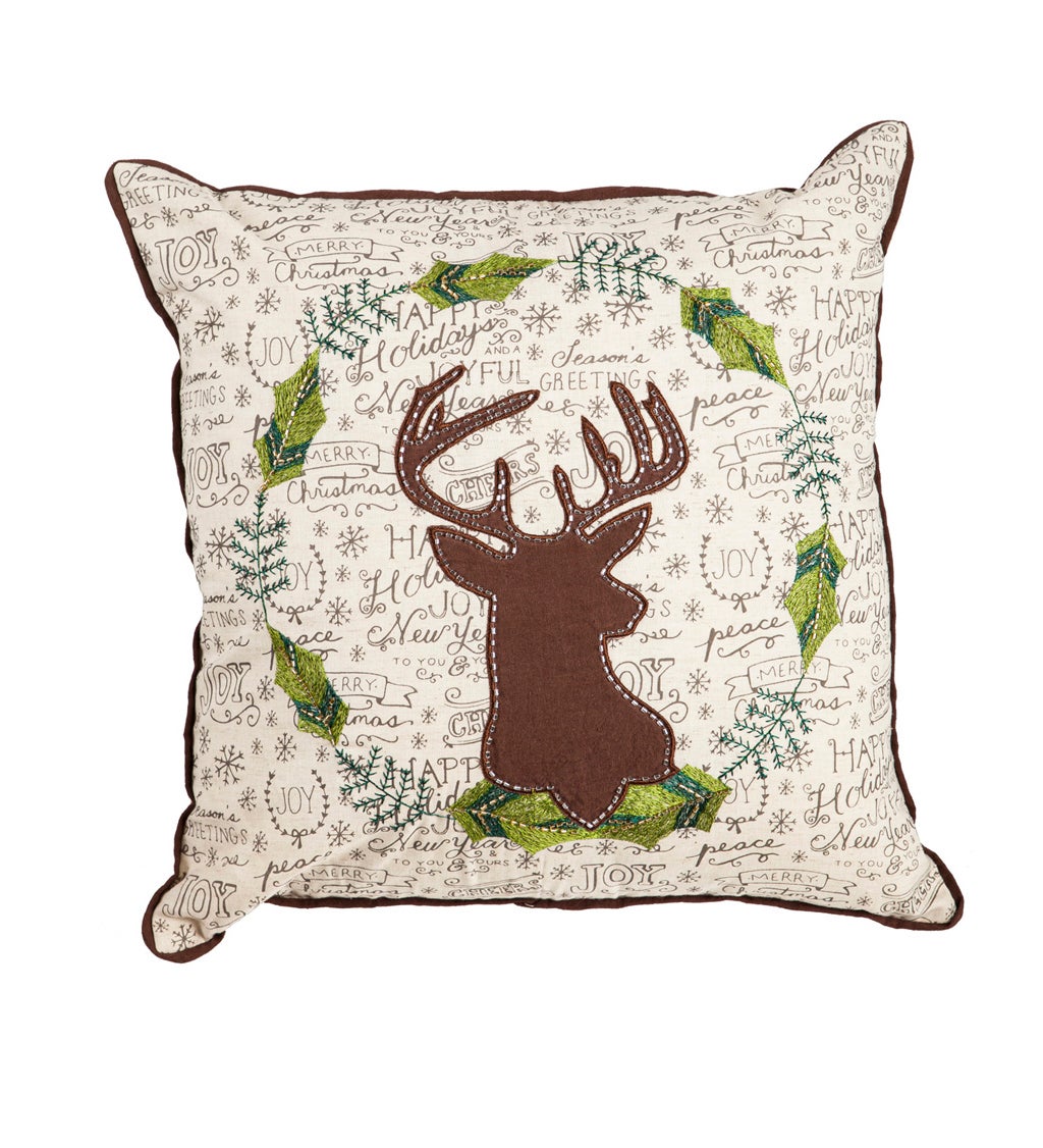 Holiday Deer Square Pillow