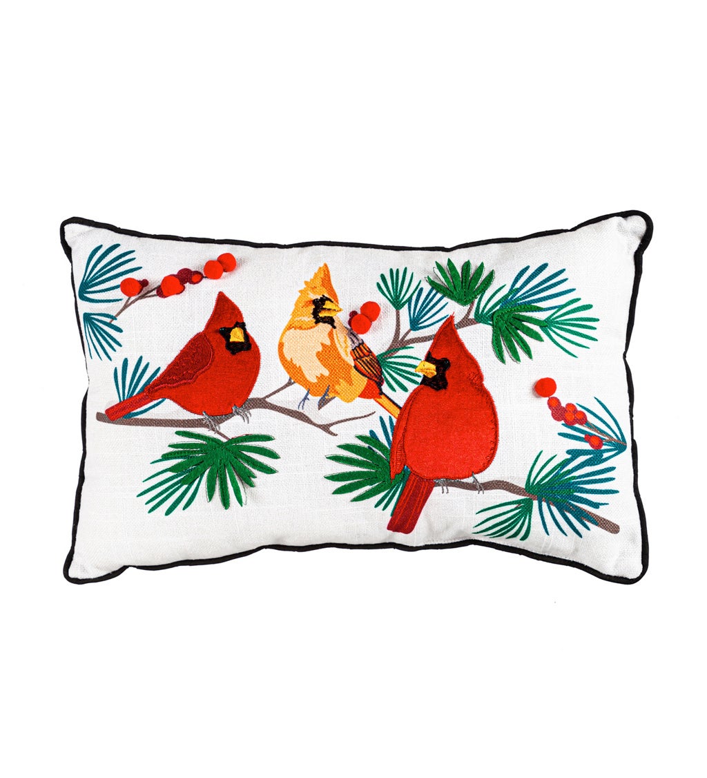 Cardinals Branch Lumbar Pillow