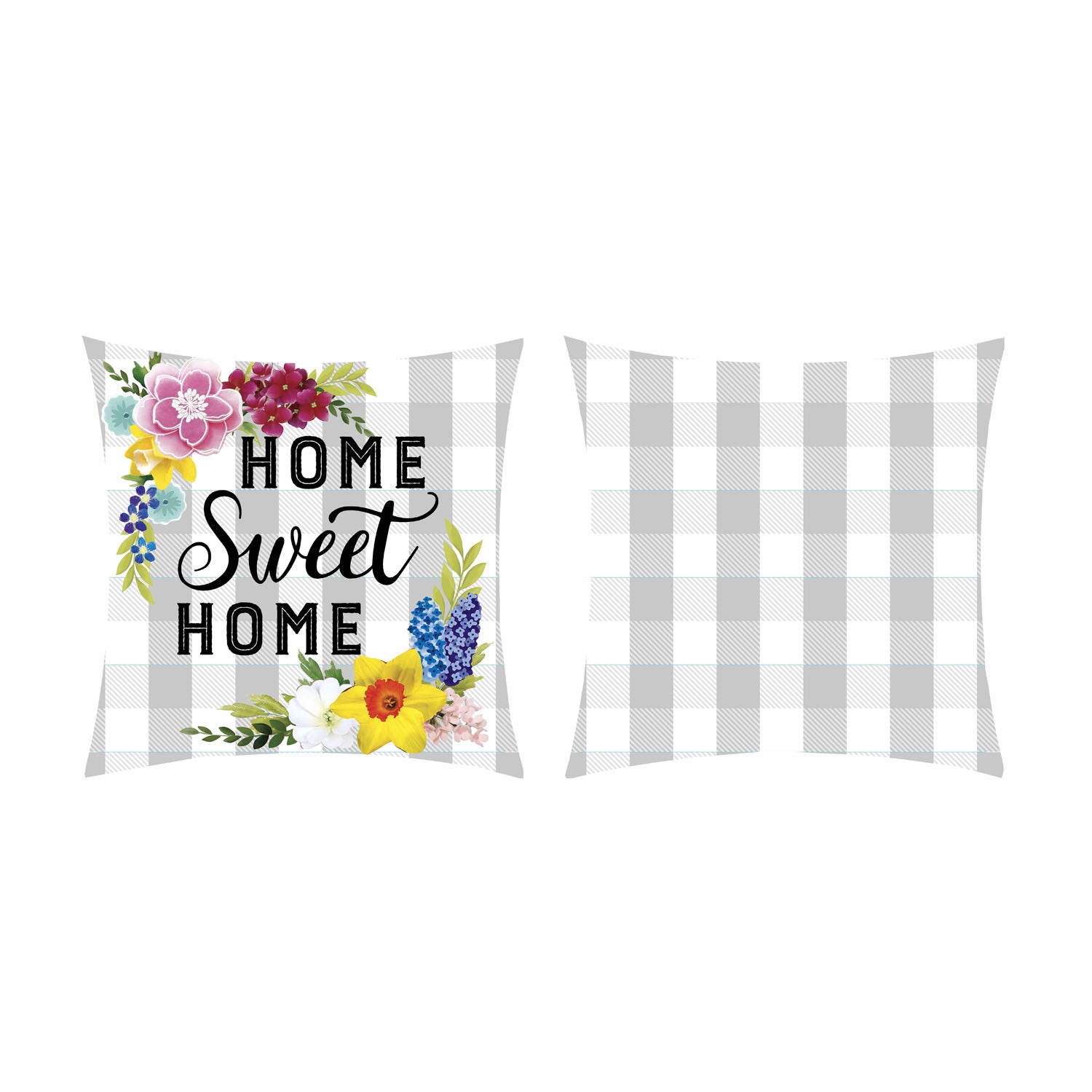 Home Sweet Home Plaid Interchangeable Pillow Cover