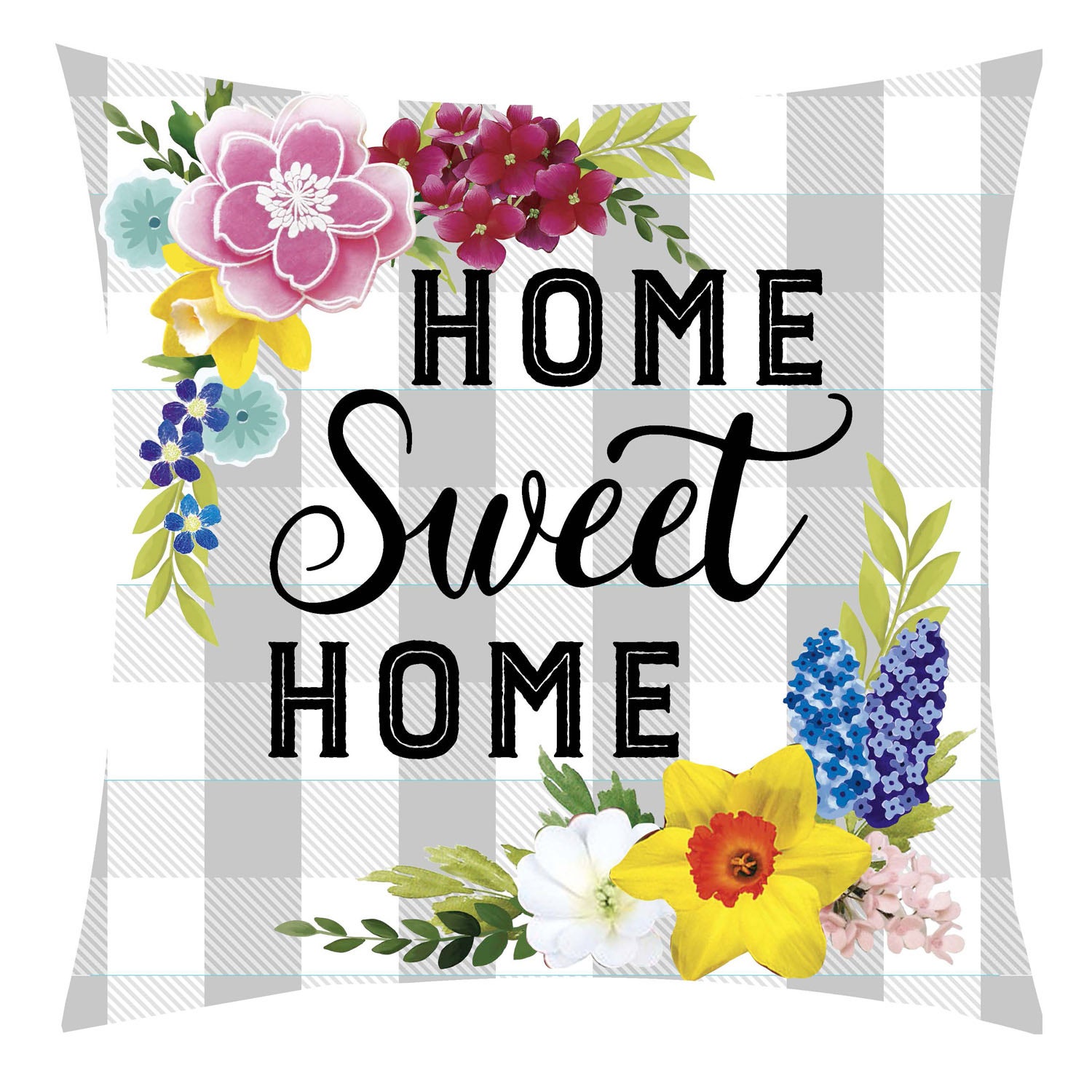 Home Sweet Home Plaid Interchangeable Pillow Cover