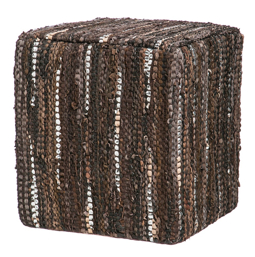 Rich Brown Repurposed Braided Woven Leather Accent Piece