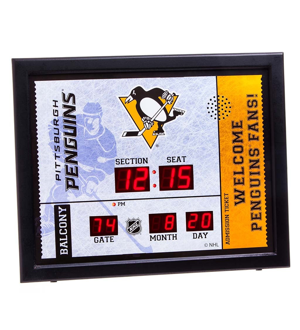 Pittsburgh Penguins Bluetooth Scoreboard Wall Clock