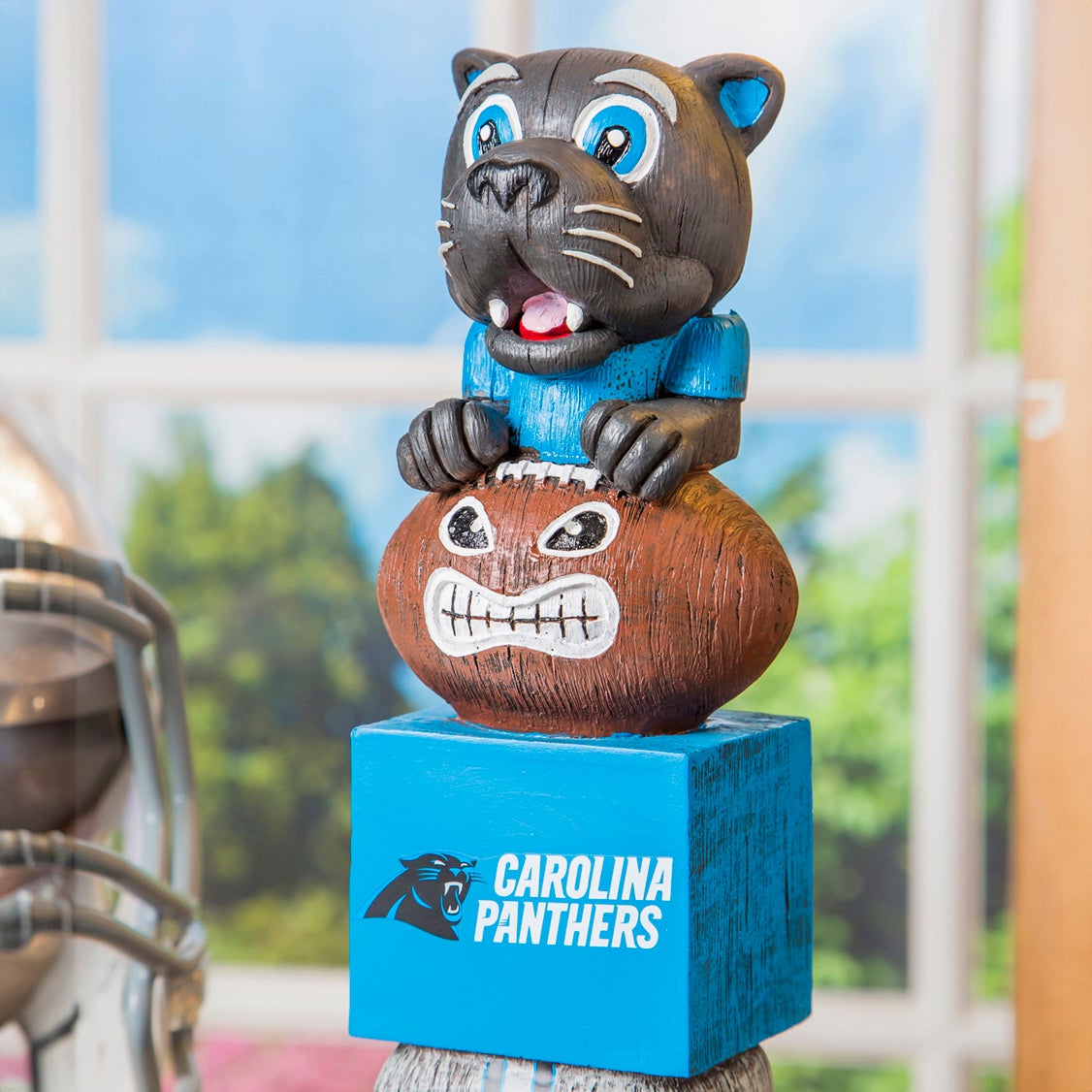 Carolina Panthers Tiki Team Totem Garden Statue