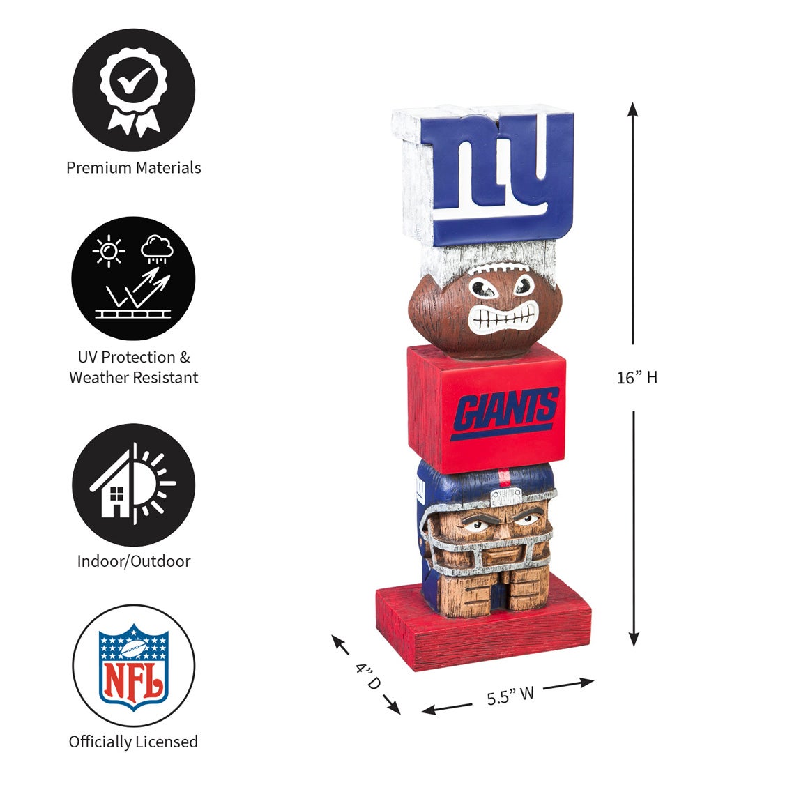 New York Giants Tiki Team Totem Garden Statue