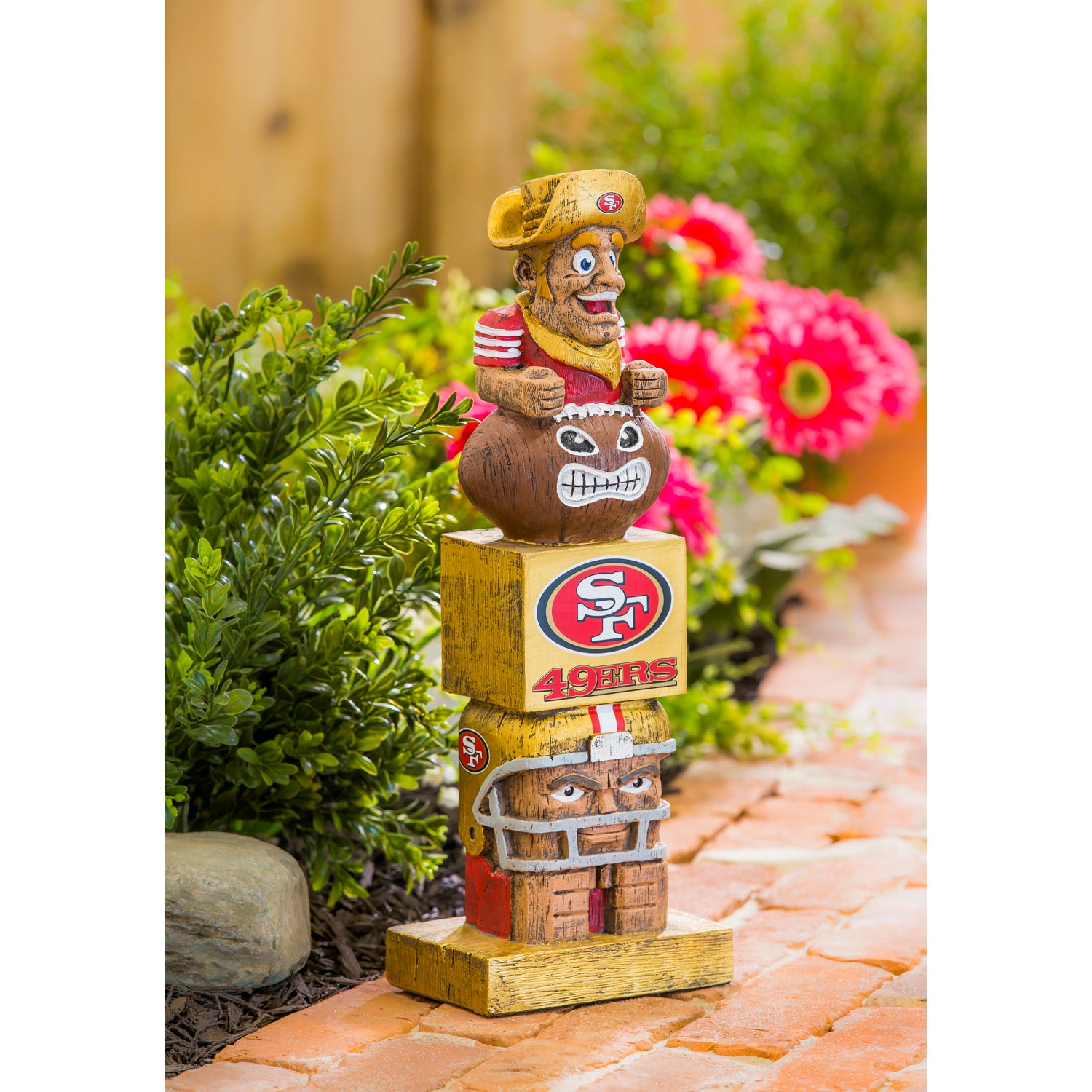 San Francisco 49ers Tiki Team Totem Garden Statue
