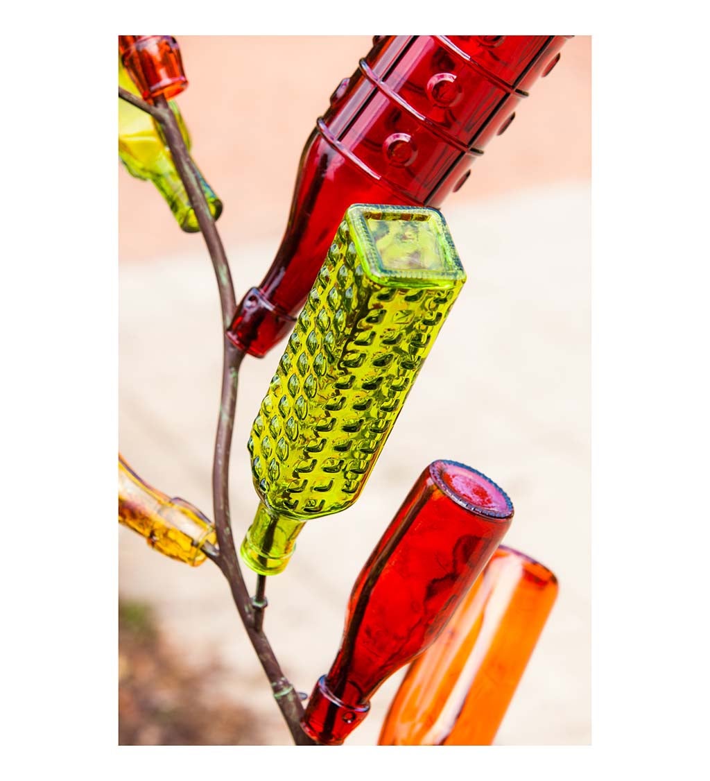 Colorful Garden Glass Bottles, Set of 6