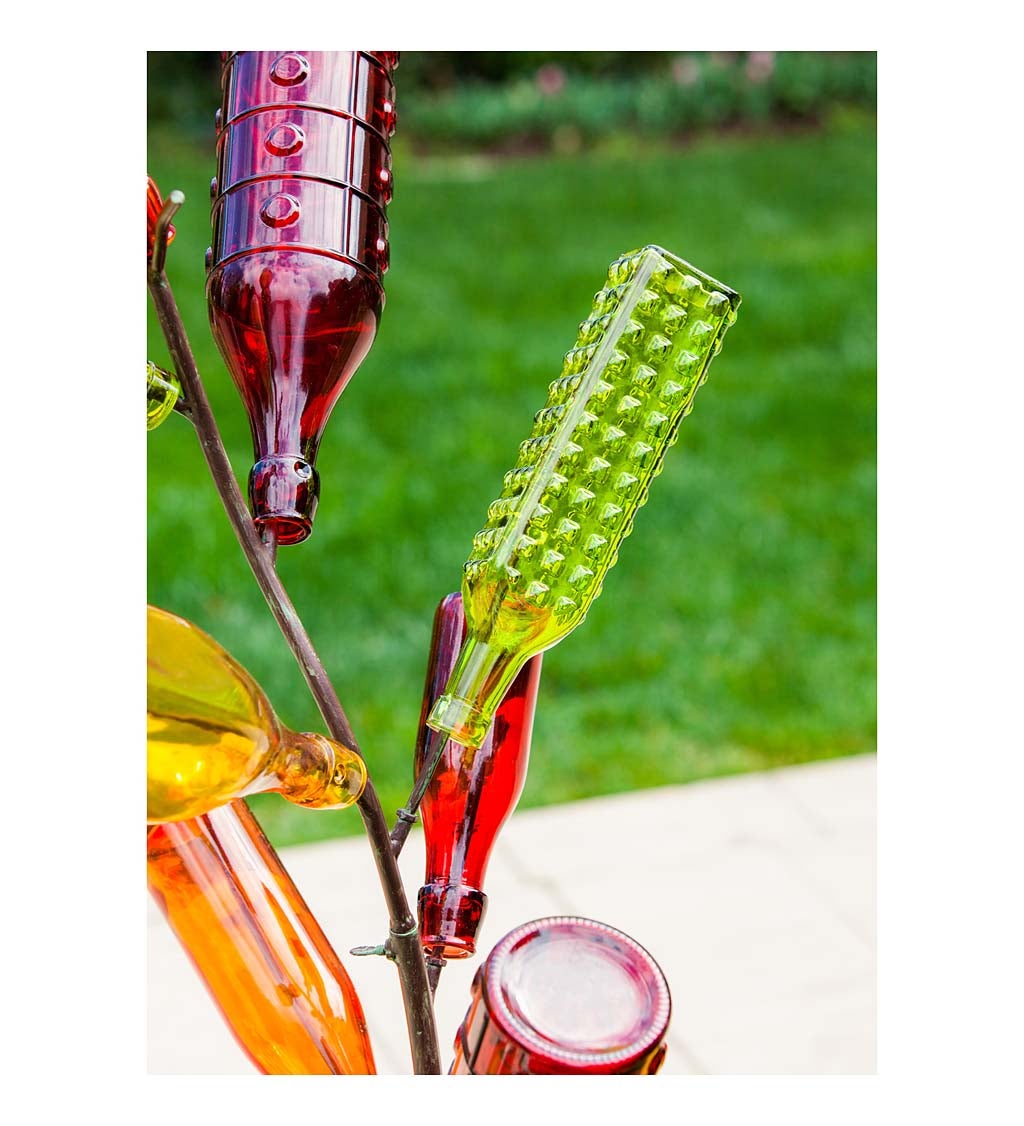 Colorful Garden Glass Bottles, Set of 6