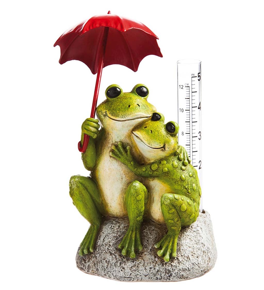 New Creative Frog Lovers Garden Statue with Rain Gauge