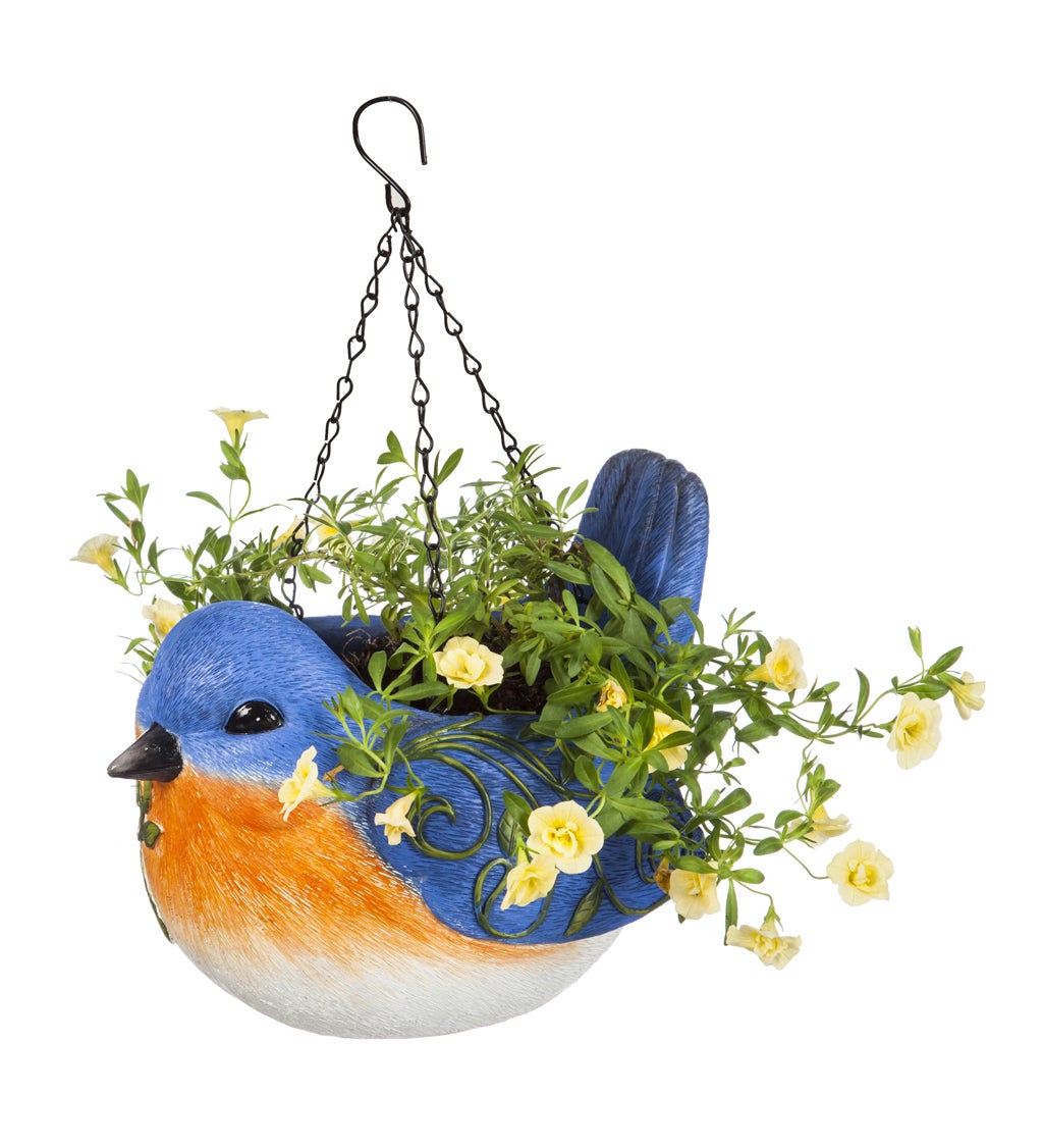 Hanging Blue Bird Planter