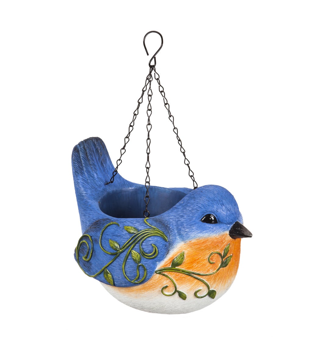 Hanging Blue Bird Planter