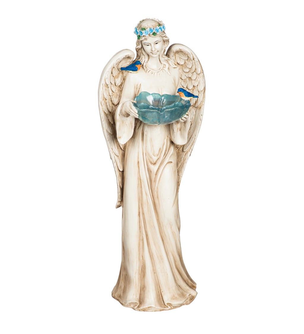 29.5"H Angel Bird Feeder Statuary