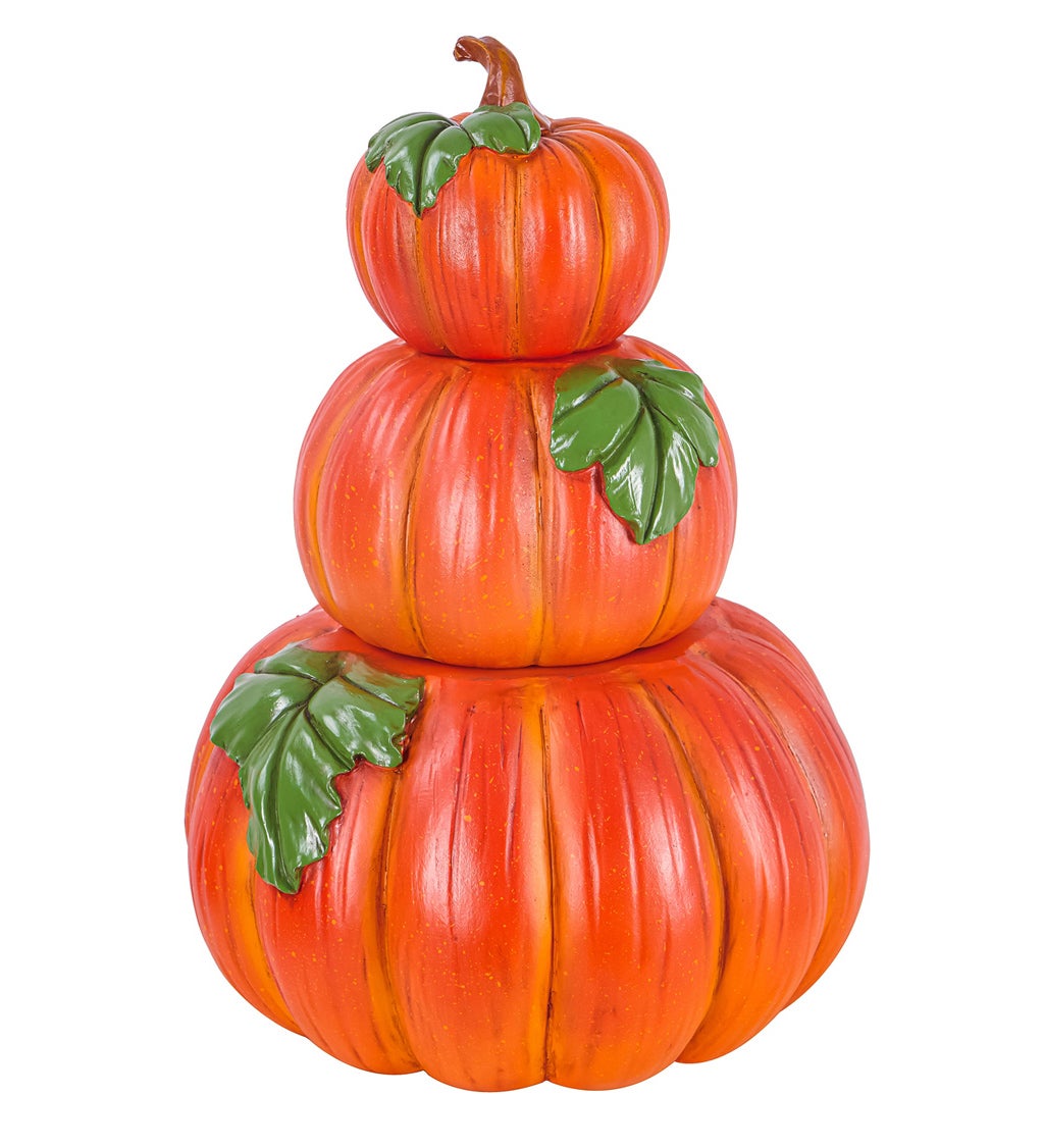 Stacked Pumpkins Garden Statuary and Planter, Set of 3 pieces