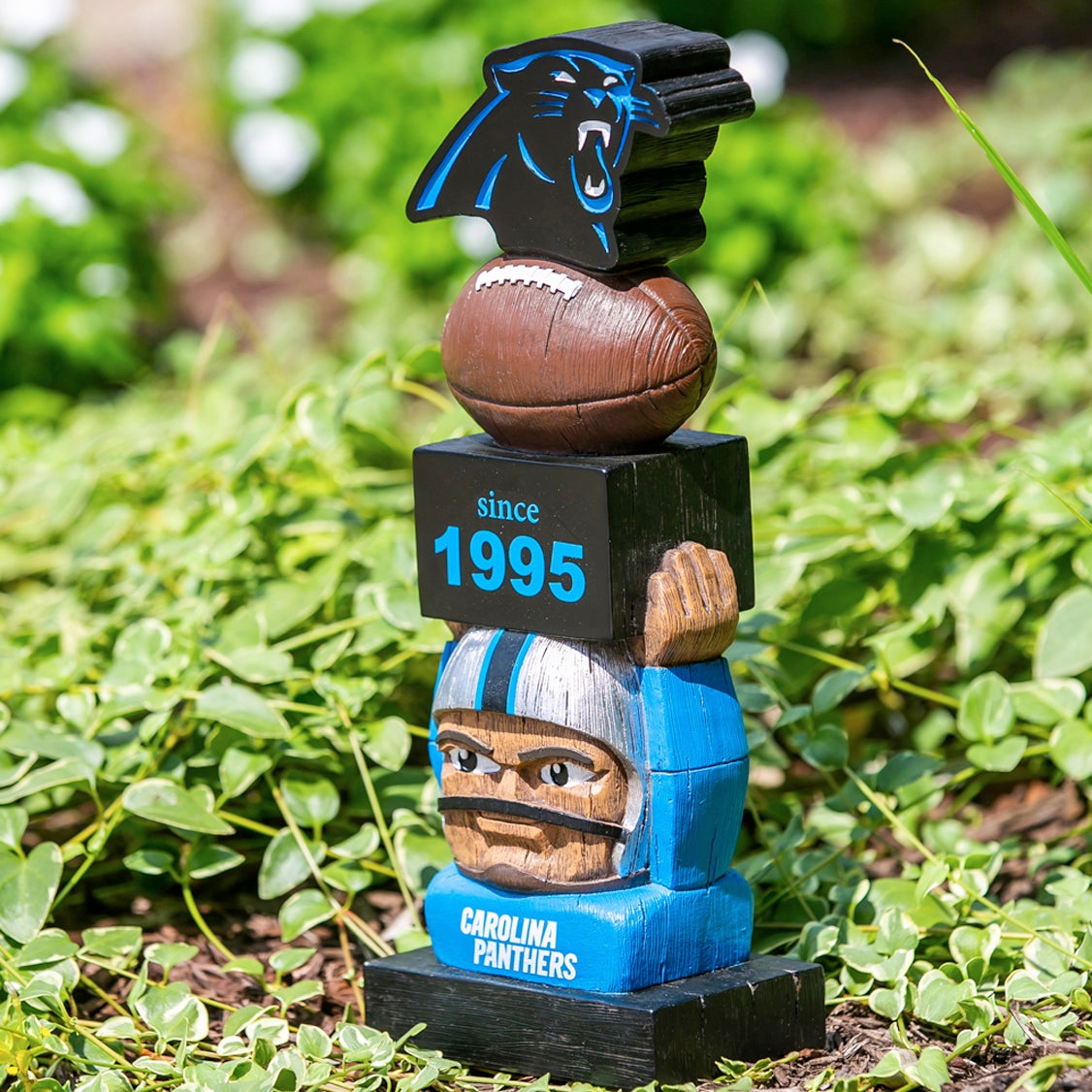 Carolina Panthers Vintage Tiki Team Totem Garden Statue