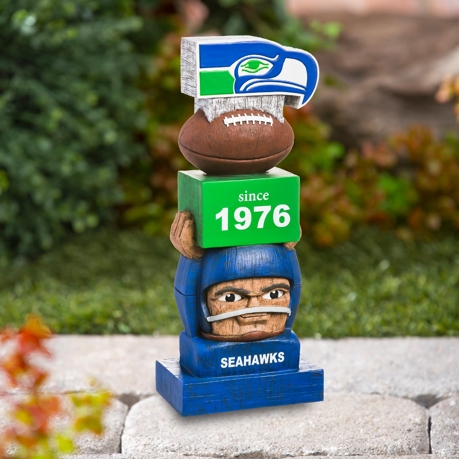 Seattle Seahawks Vintage Tiki Team Totem Garden Statue