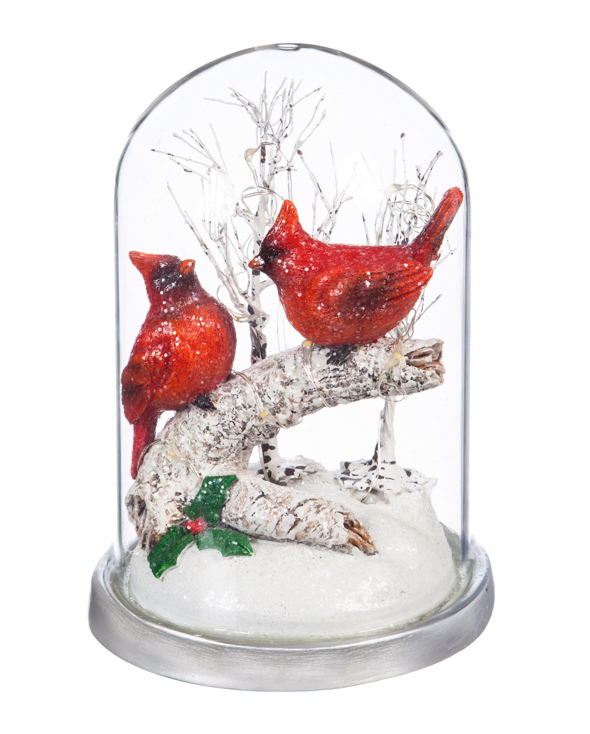 Cardinal LED Polystone and Glass Cloche