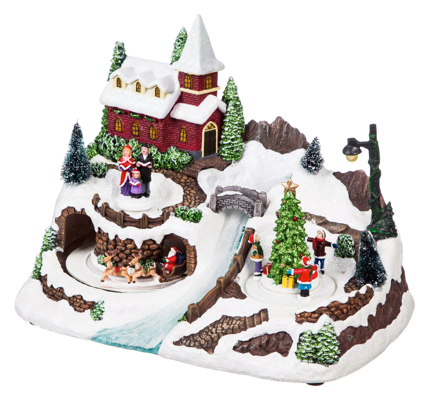 Christmas Village w/ River LED Scene with Music Option