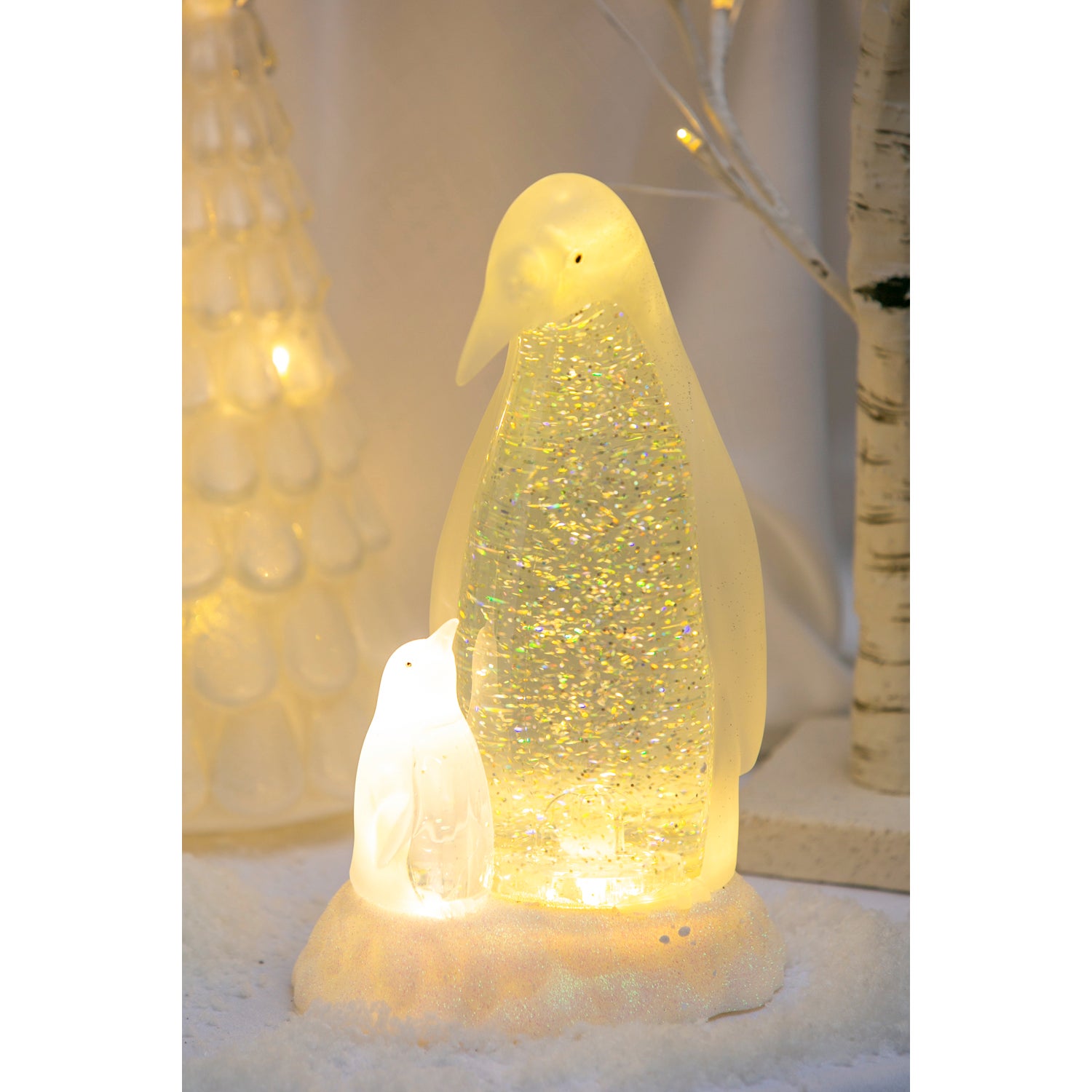 LED Spinning Water Penguin Tabletop Décor